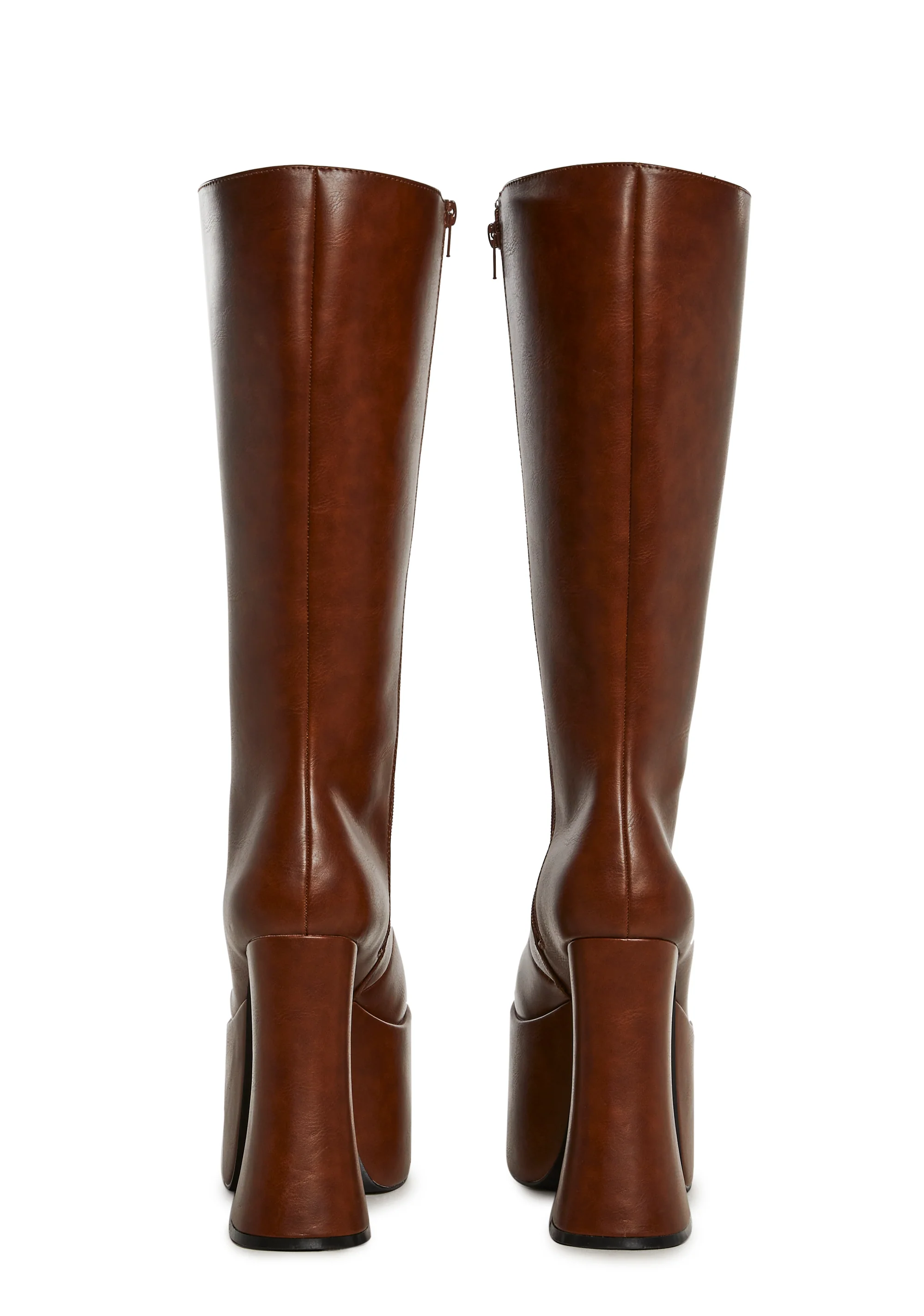 Retro Party Platform Boots - Brown - Image 4