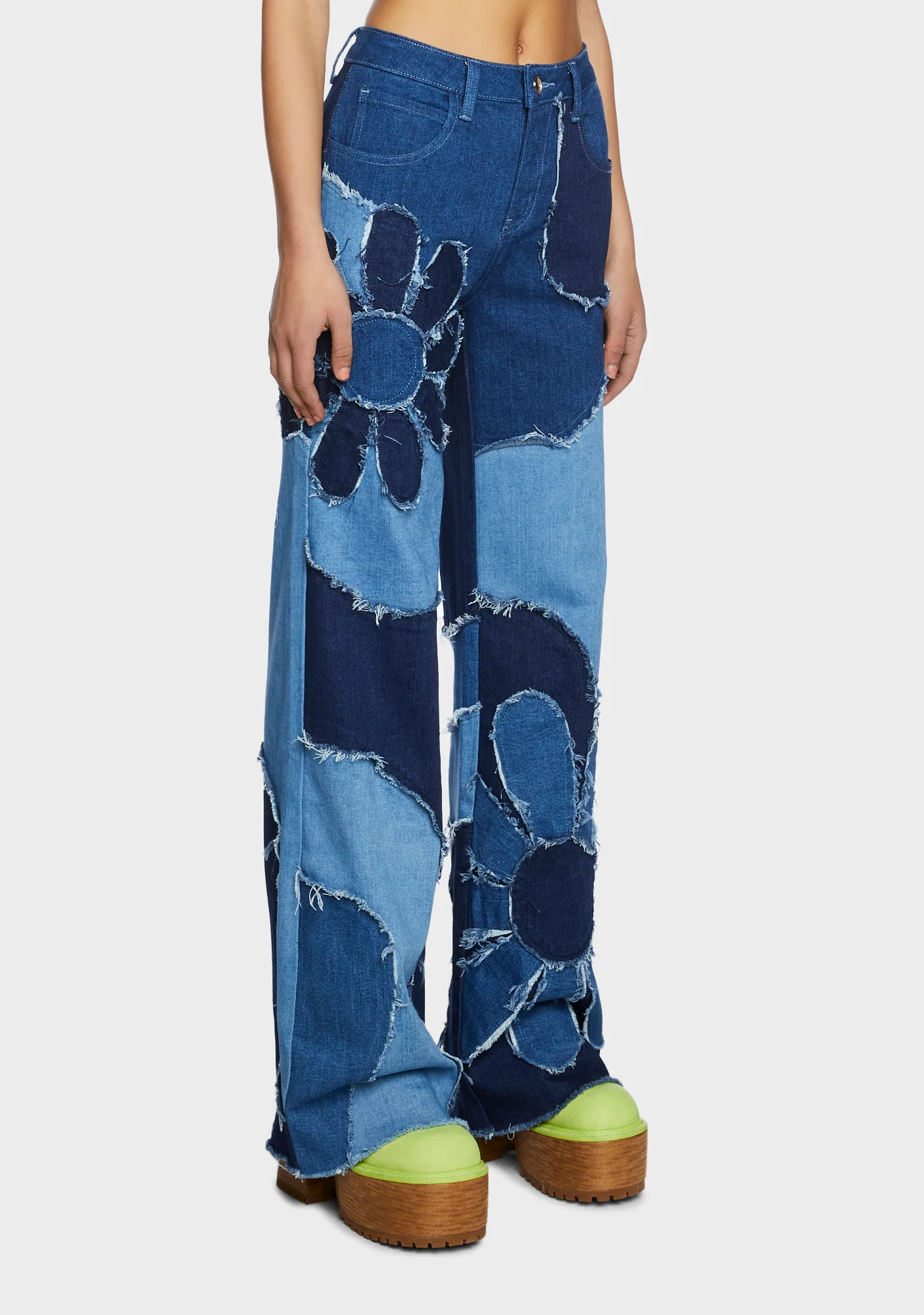 Retro Station Patchwork Pants - Image 3