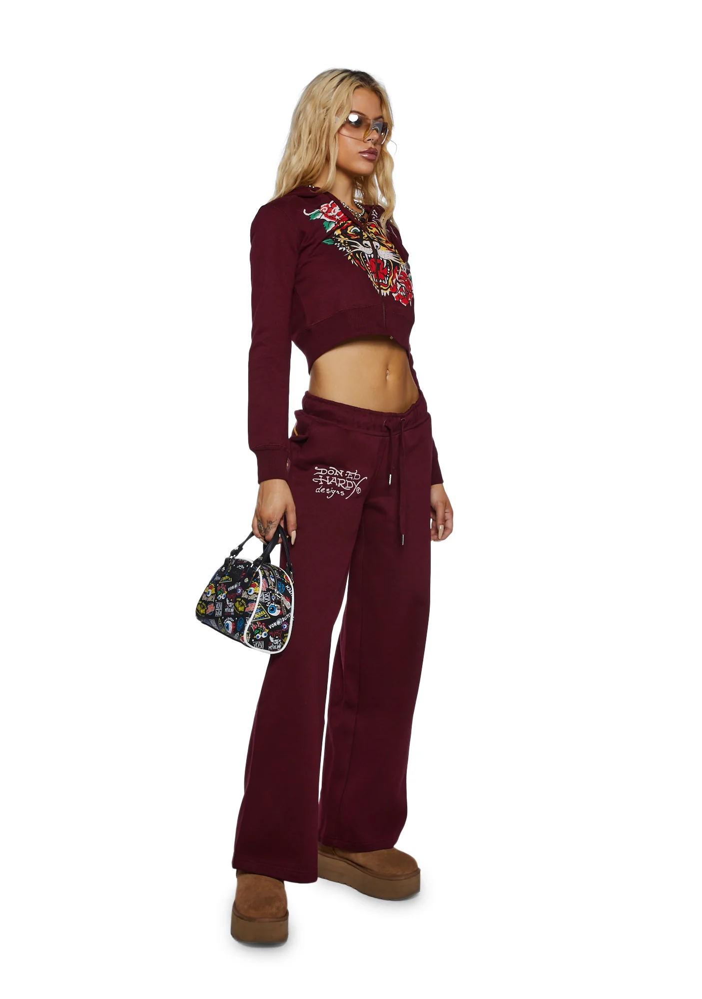 Retro Tiger Cropped Hoodie - Image 2