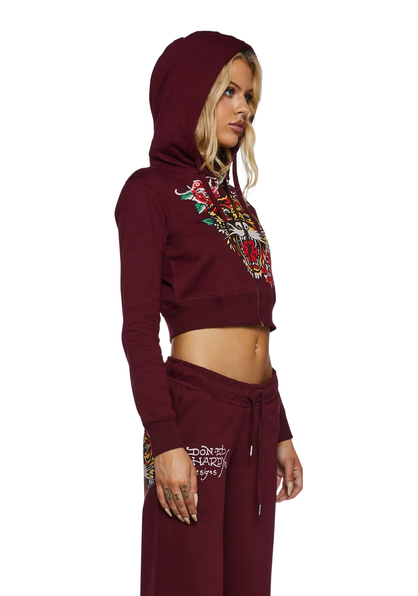Retro Tiger Cropped Hoodie - Image 3