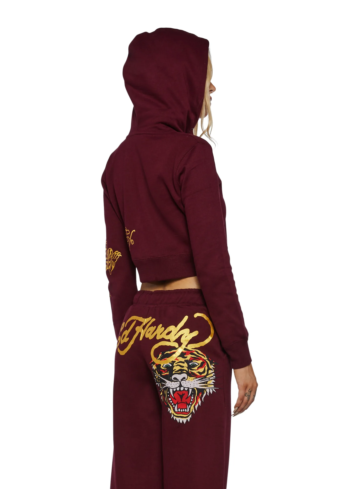 Retro Tiger Cropped Hoodie - Image 4
