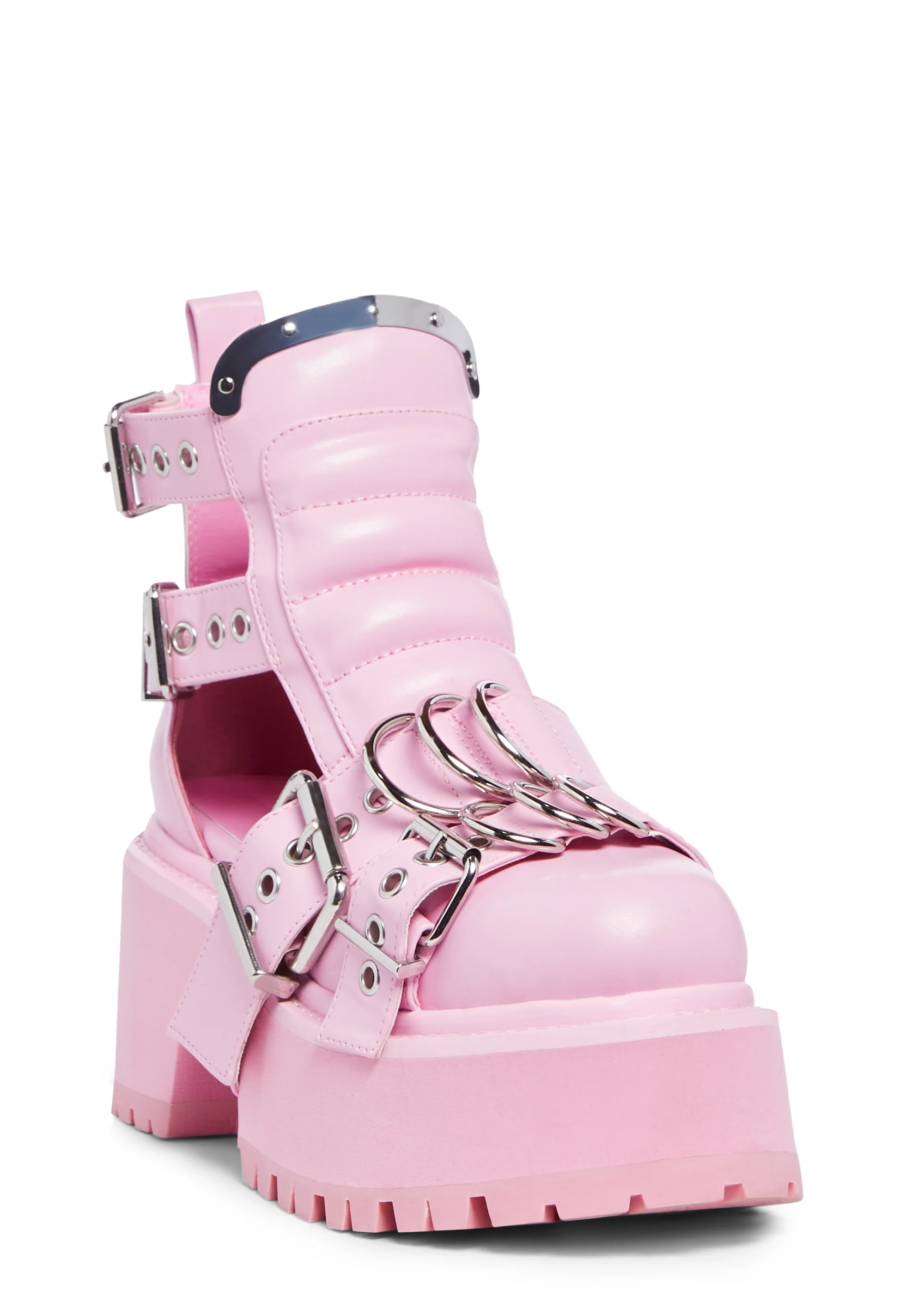 Rev Your Engine Buckled Boots - Pink - Image 2
