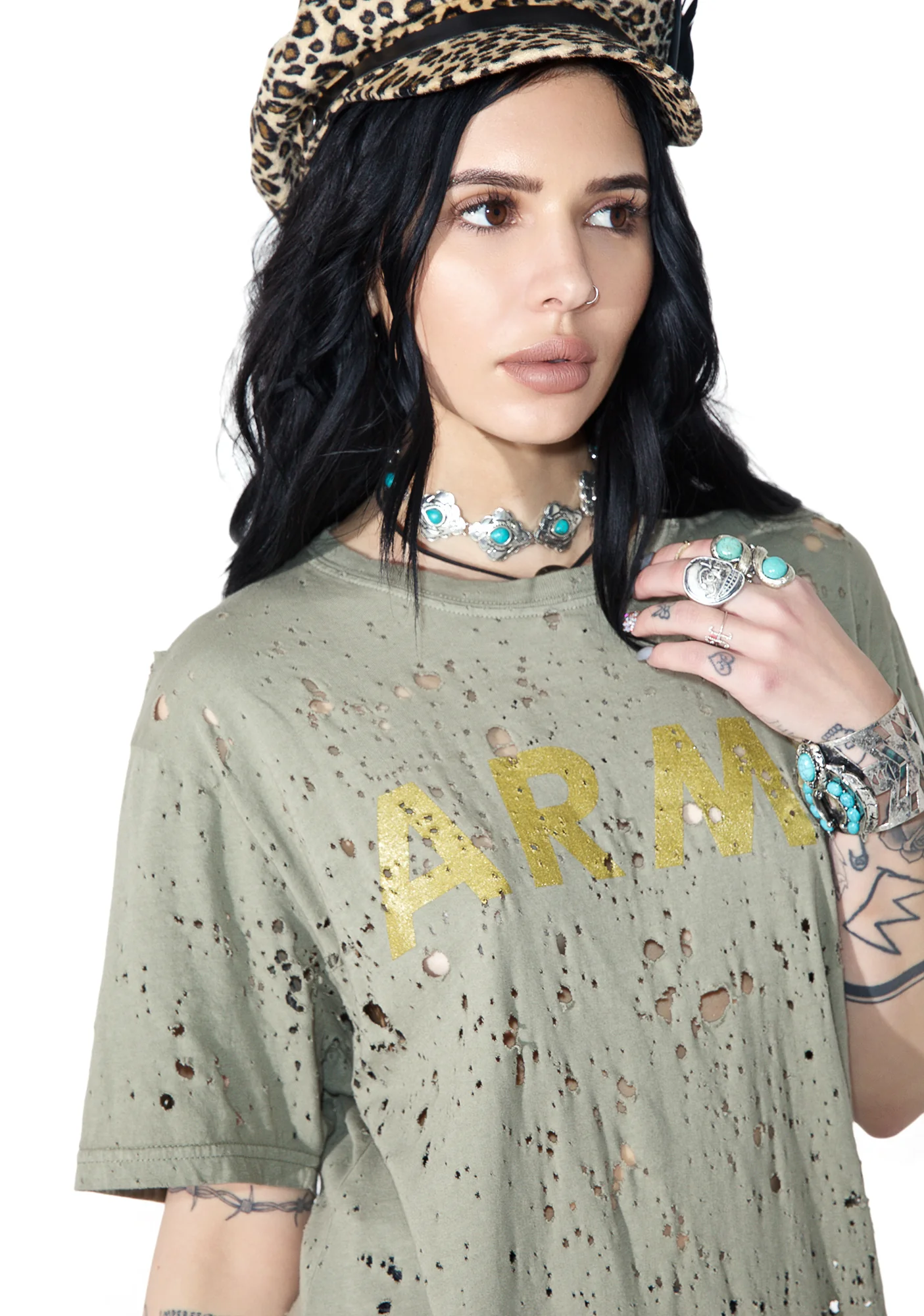 Reworked Distressed Army Tee - Image 2