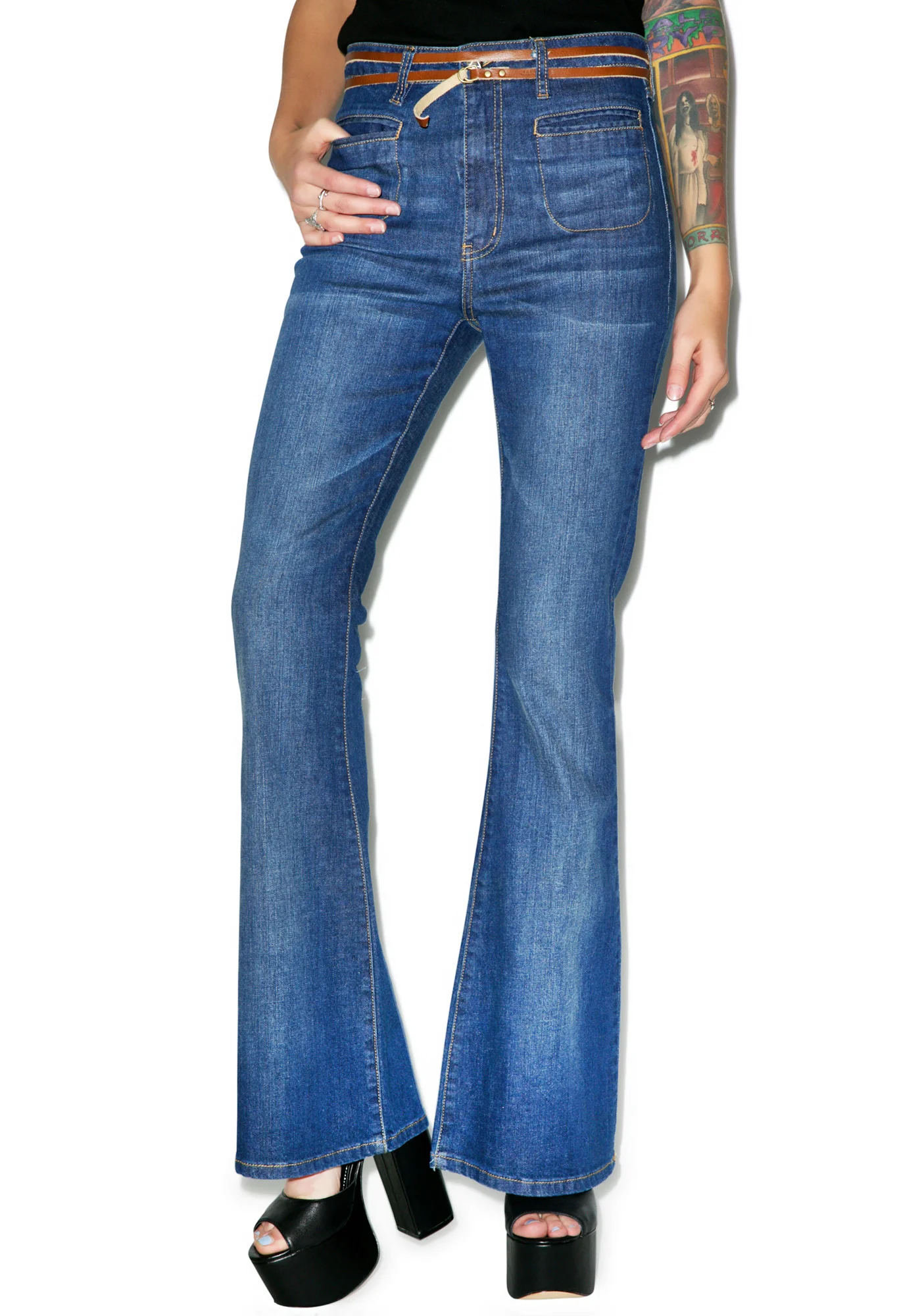 Rex Stretch Denim Flares - Image 3