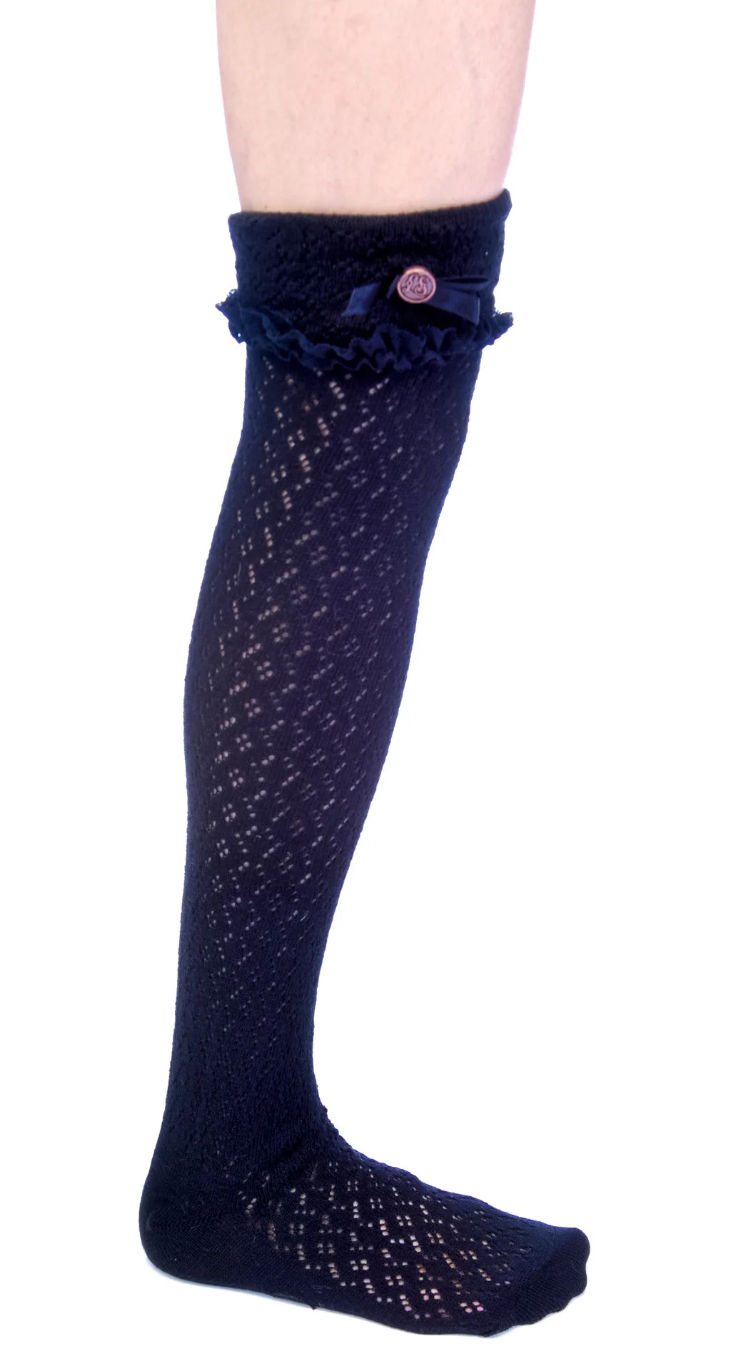 Ribbon Knee High Socks - Off White - Image 3