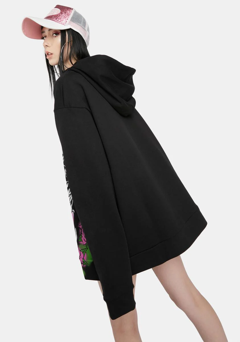 Ridin' Dirty Graffiti Print Oversized Hoodie - Image 4