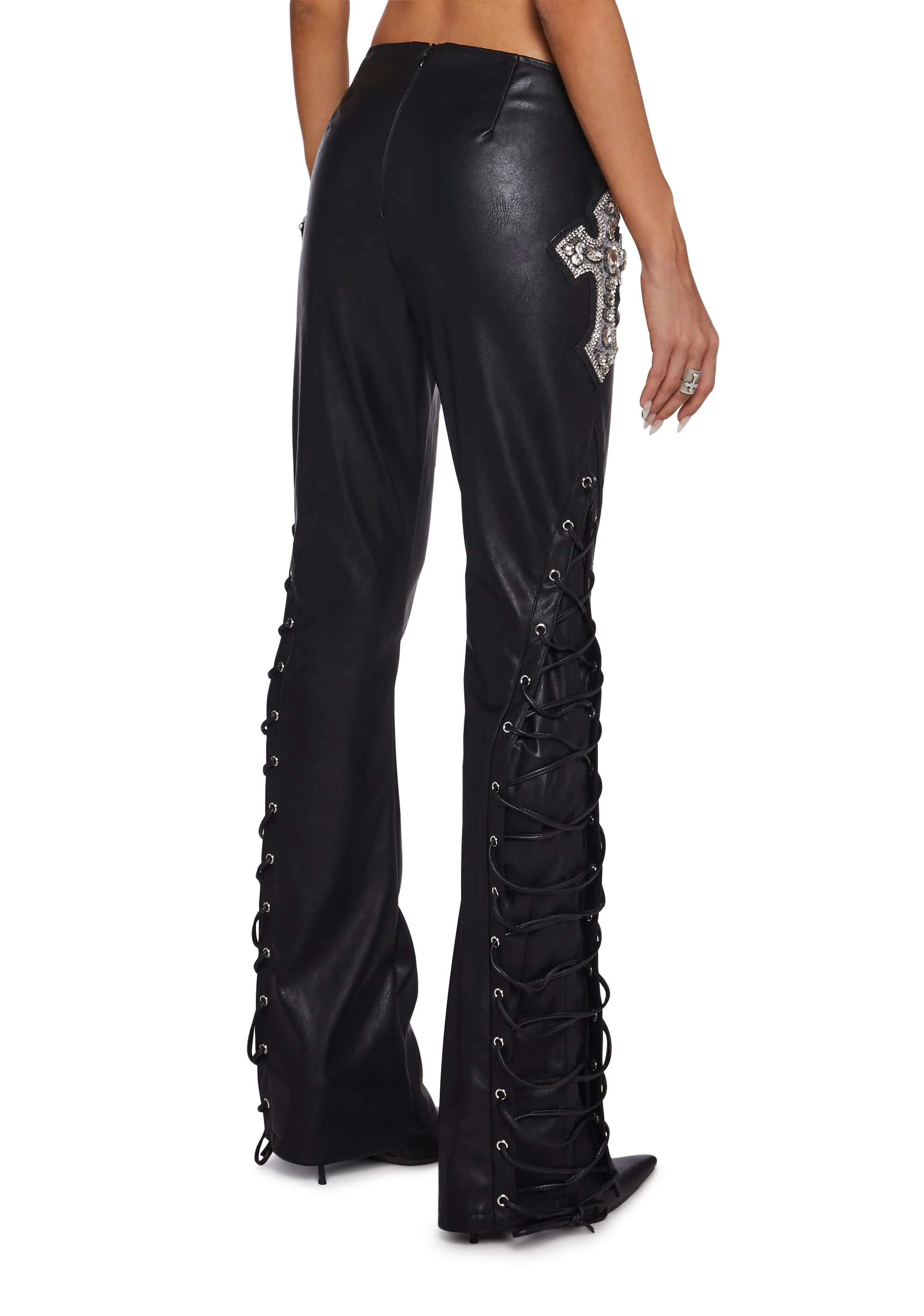Ring In The Bling Lace-Up Trousers - Image 3