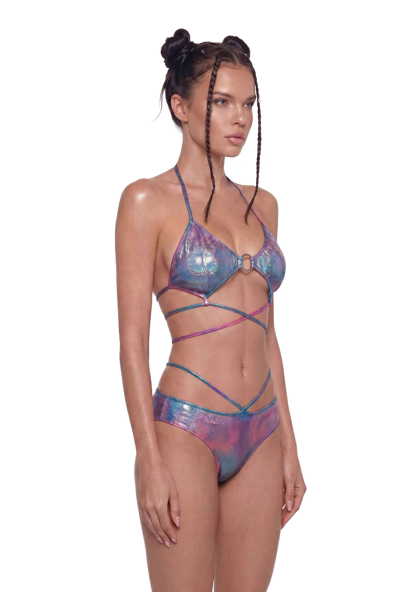 Metallic Strappy Festival Set - Blue - Image 3