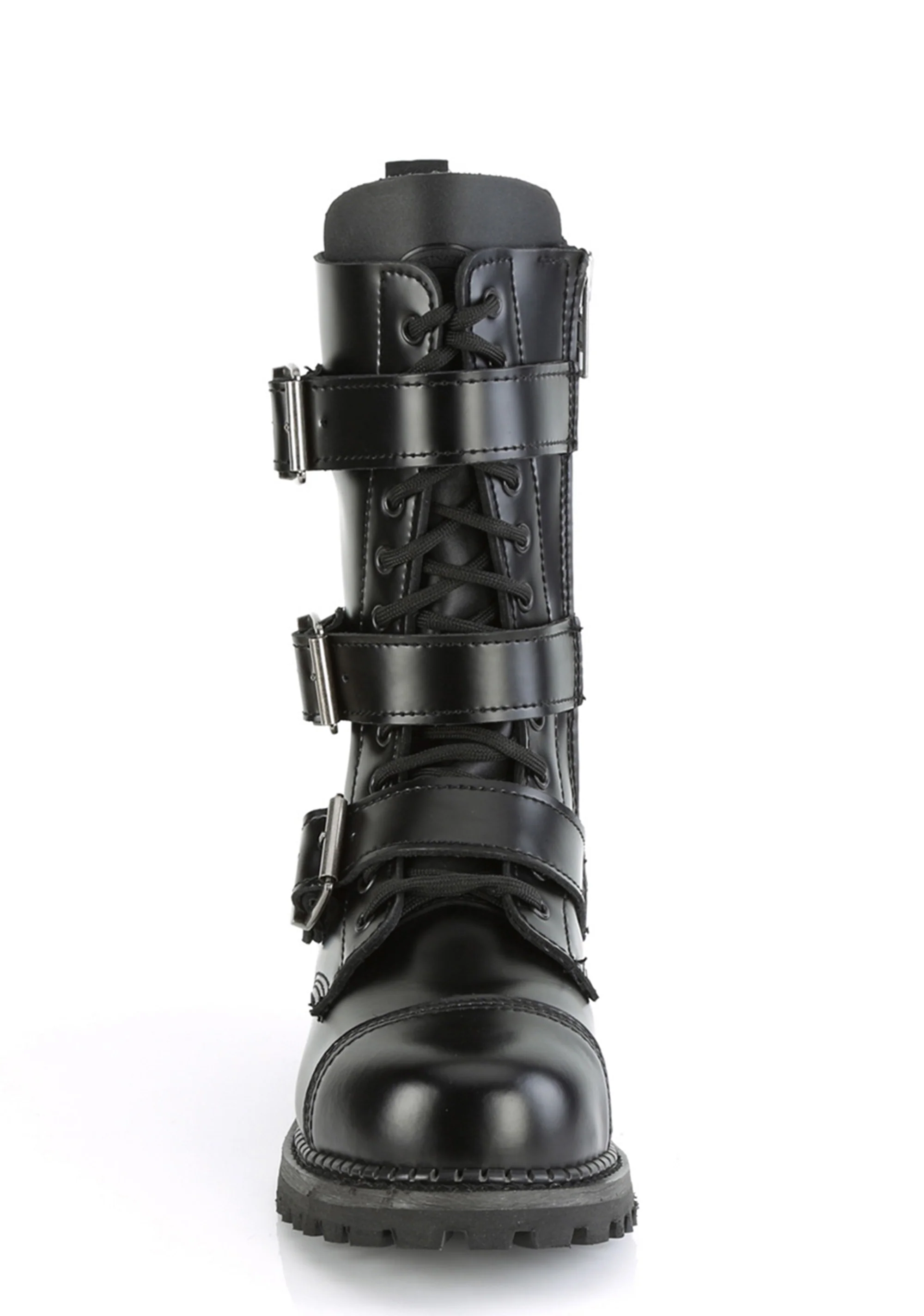 Riot-12BK Buckle Mid Calf Combat Boots - Image 2