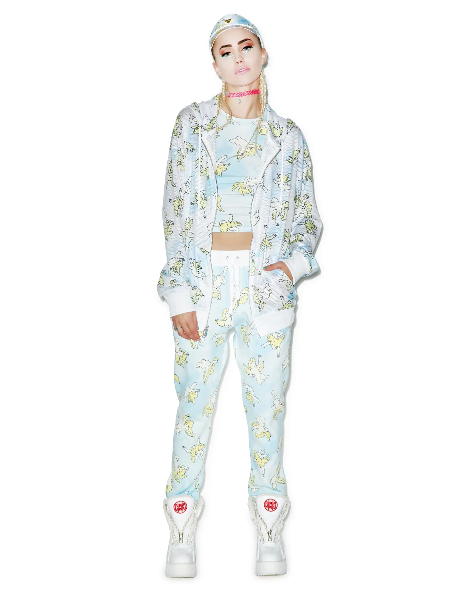 Risen Sky Mesh Hoodie - Light Blue - Image 5
