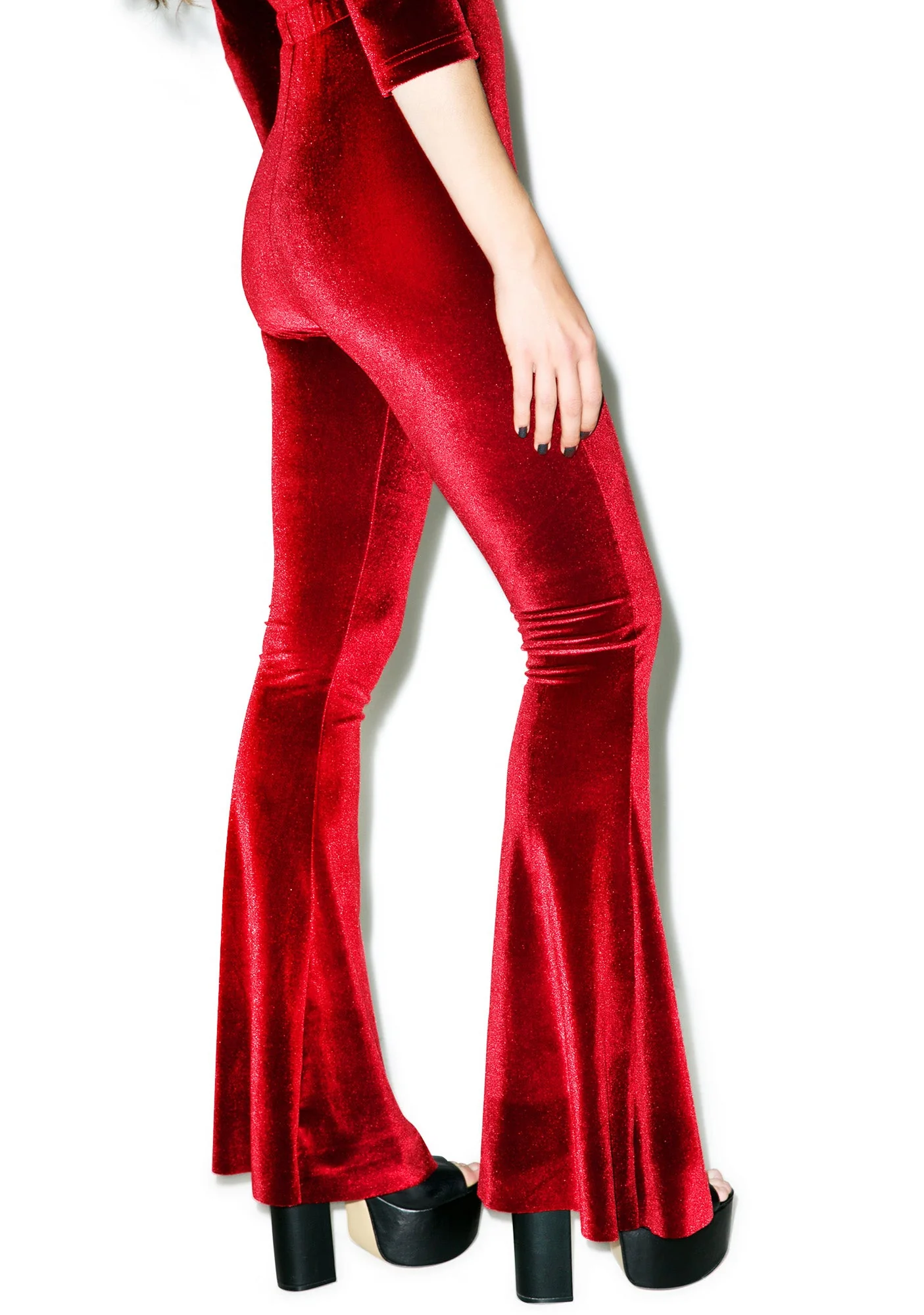 Ritchie Velvet Jumpsuit - Red - Image 3