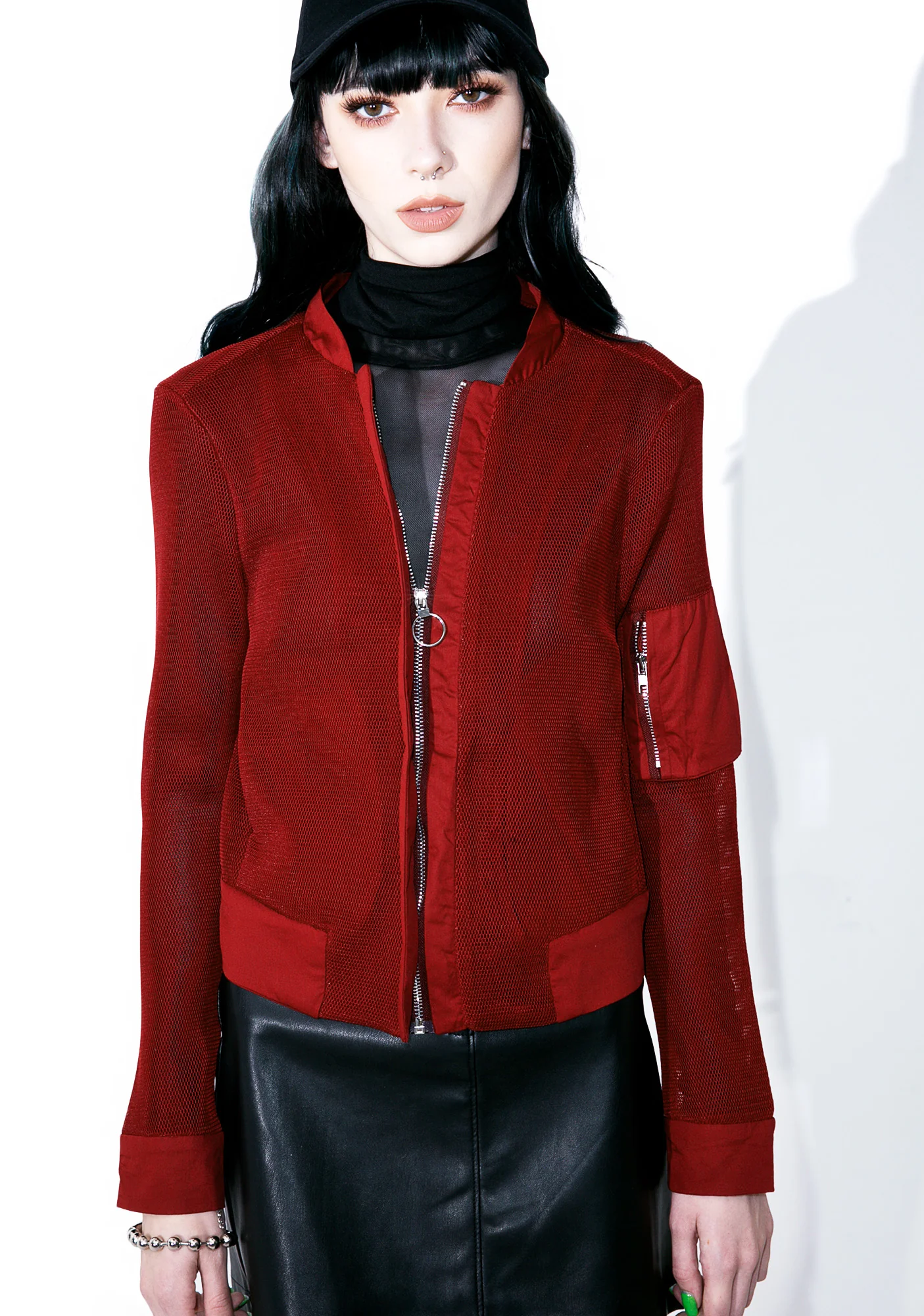 Rivalry Mesh Bomber Jacket - Image 4