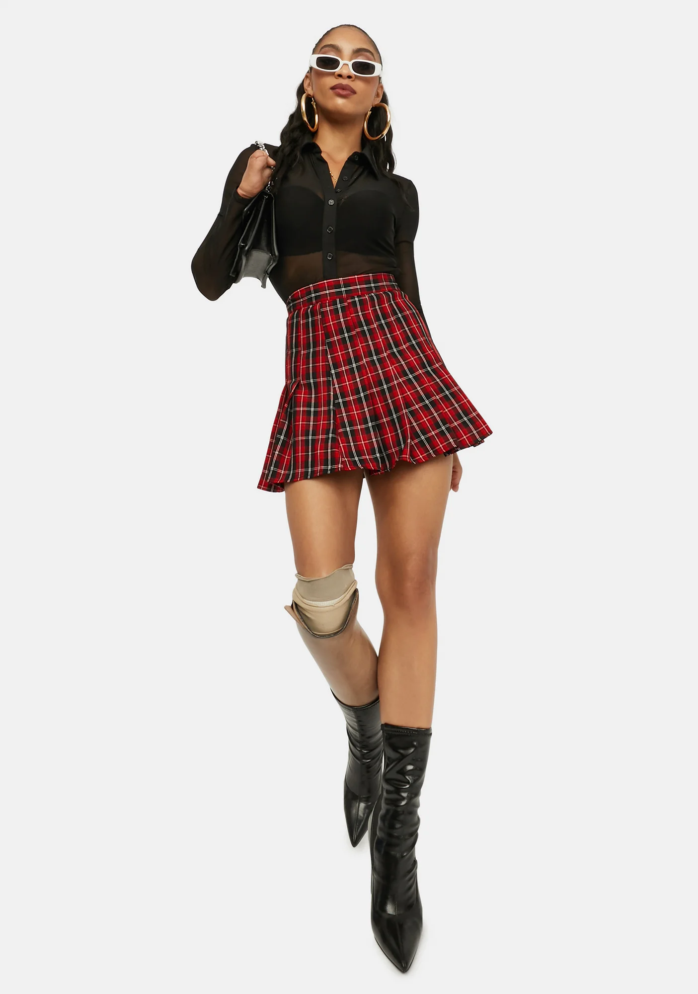 Rock Your World Plaid Pleated Skirt - Image 3