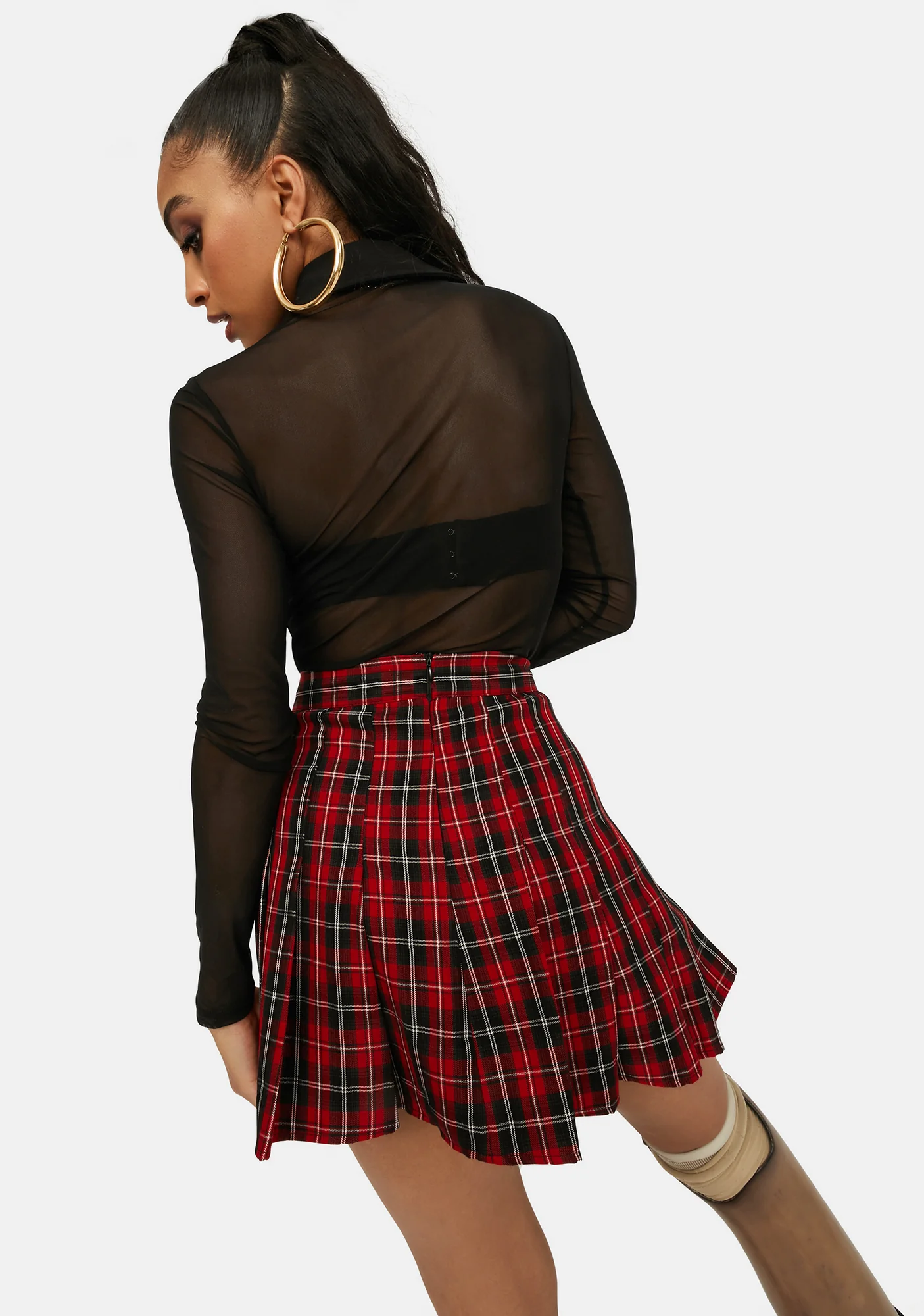 Rock Your World Plaid Pleated Skirt - Image 4
