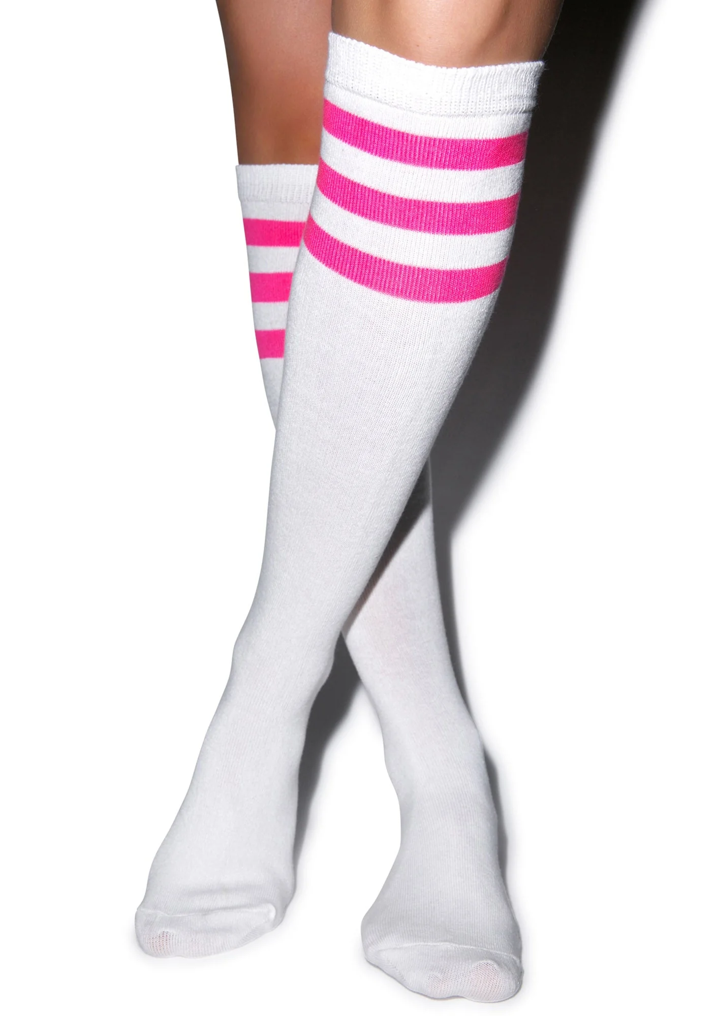 Rockin' White Stripe Socks - Dark Pink - Image 3
