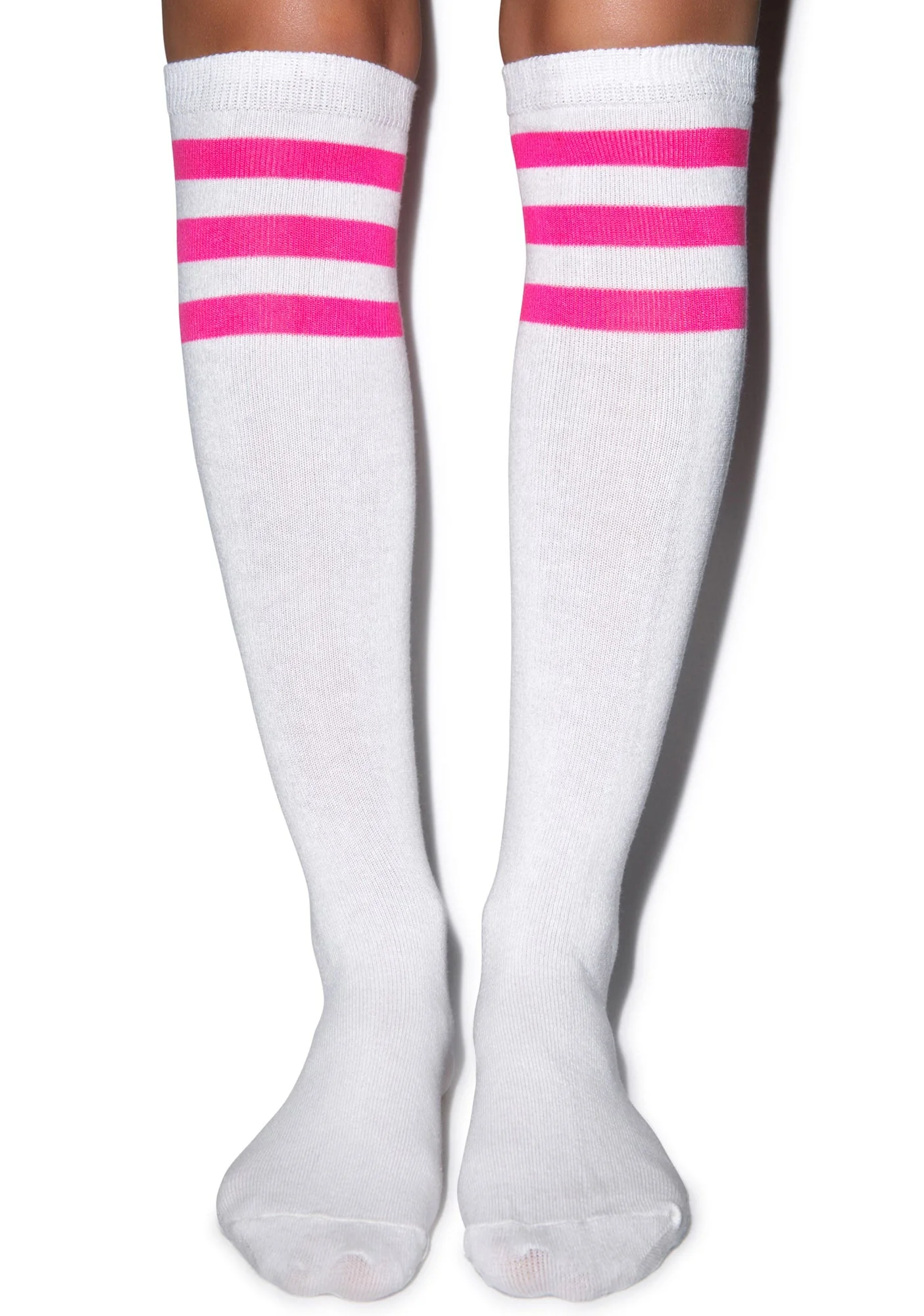 Rockin' White Stripe Socks - Dark Pink - Image 4