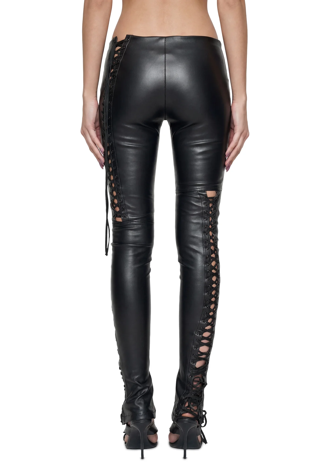 Rockstar Lace Up Pants - Black - Image 4