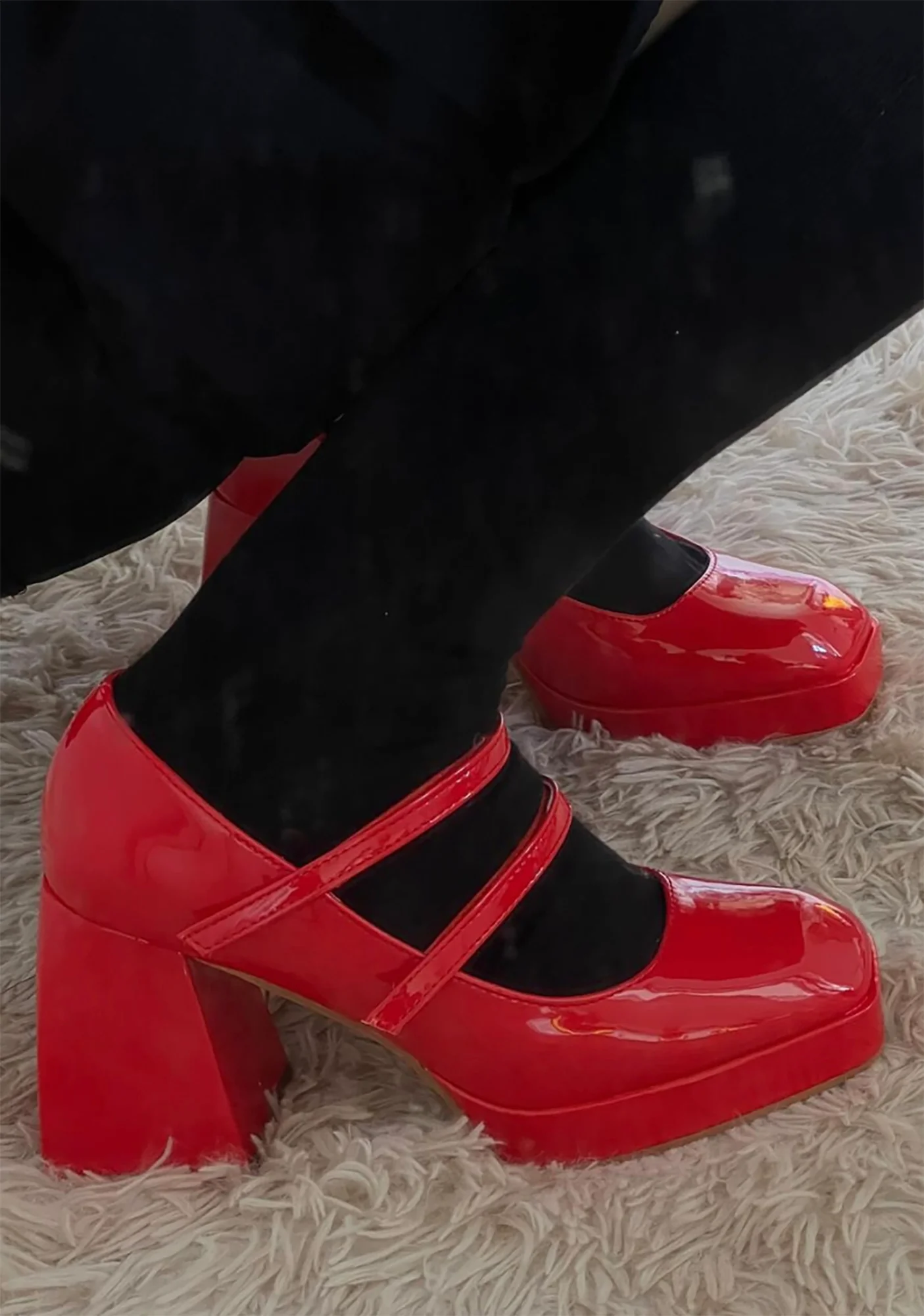 Romantic Harmony Block Heels - Red - Image 5