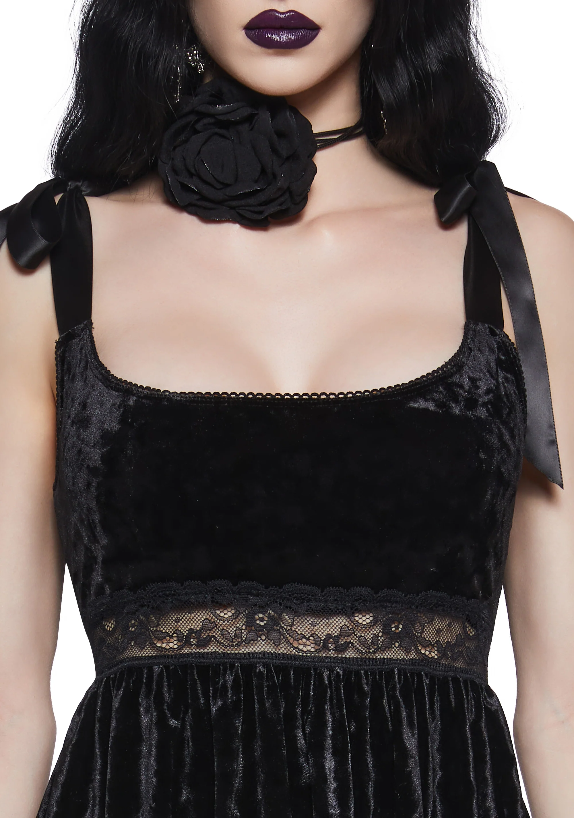 Romantic Mirage Babydoll Dress - Black - Image 6