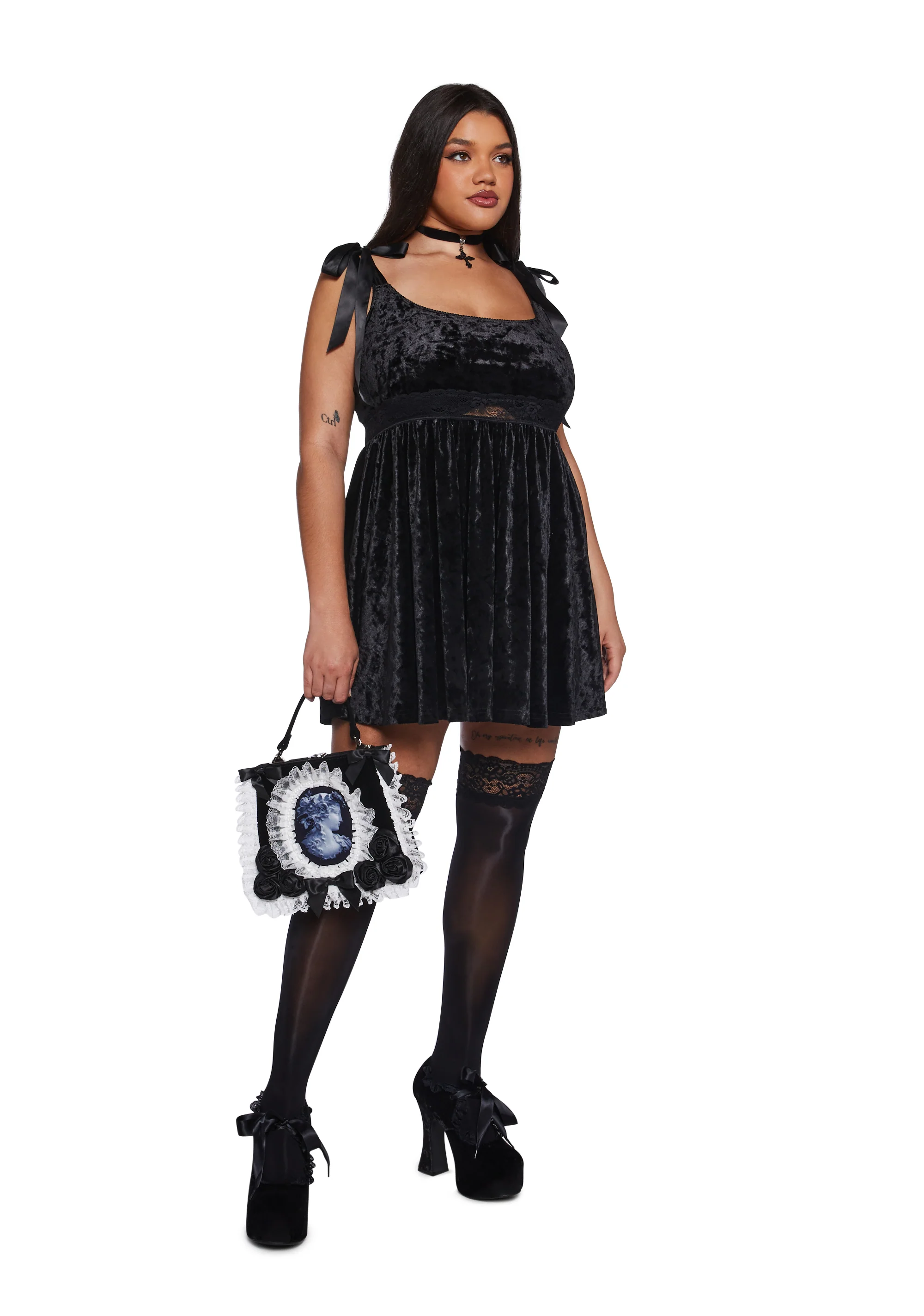 Romantic Mirage Babydoll Dress - Black - Image 7