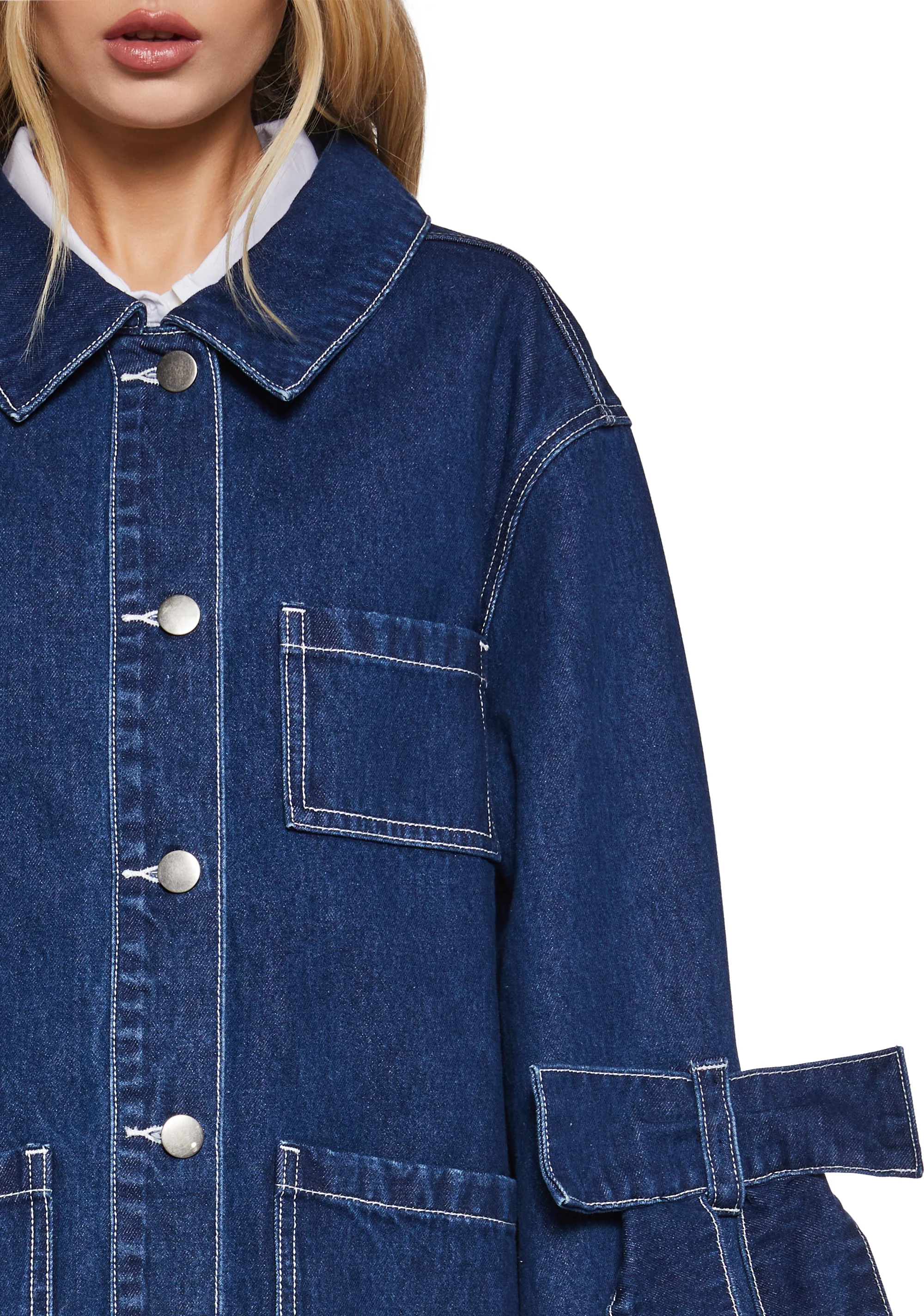 Rooftop Lounging Denim Coat - Image 6
