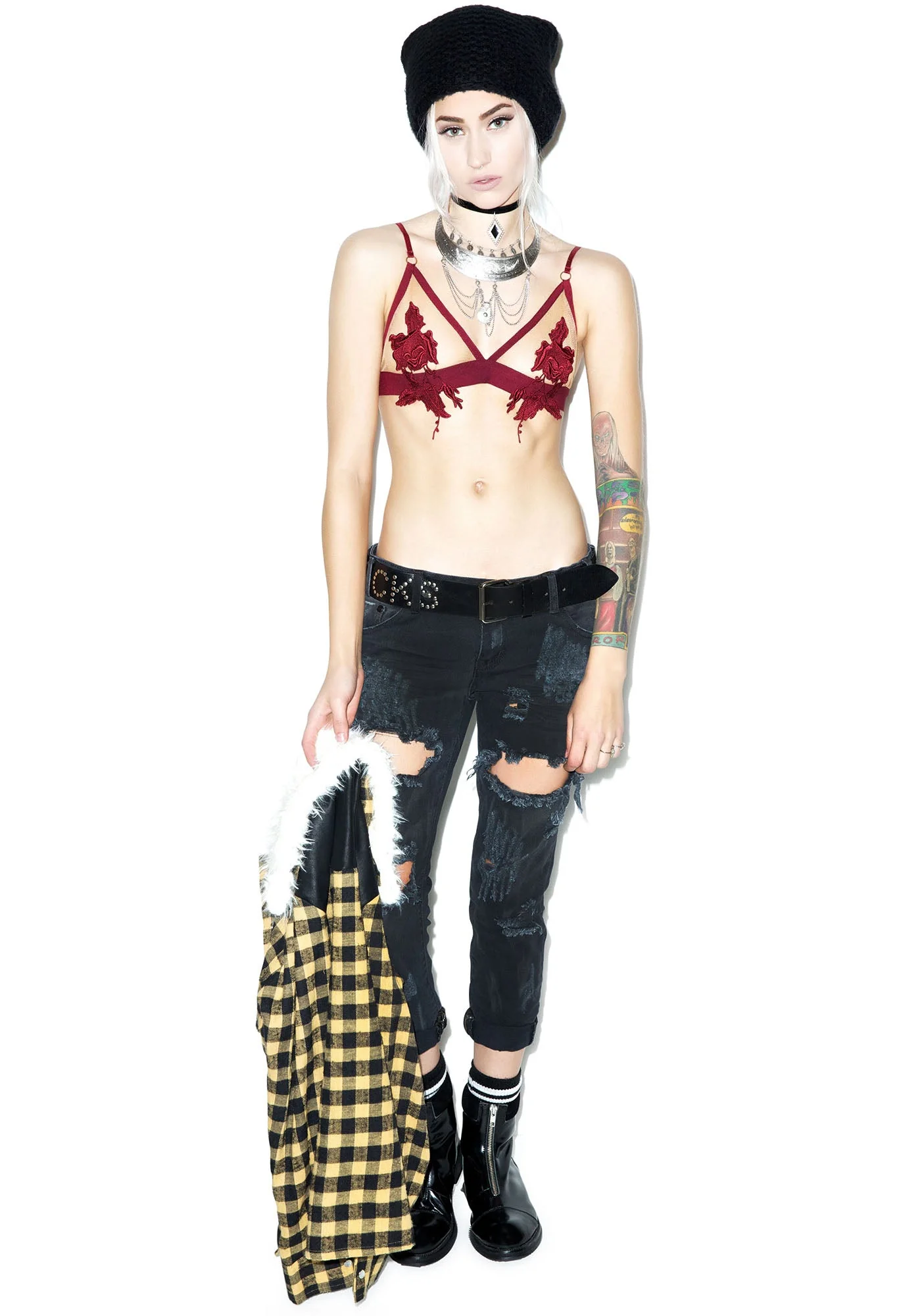 Rose Bud Bra - Red - Image 10