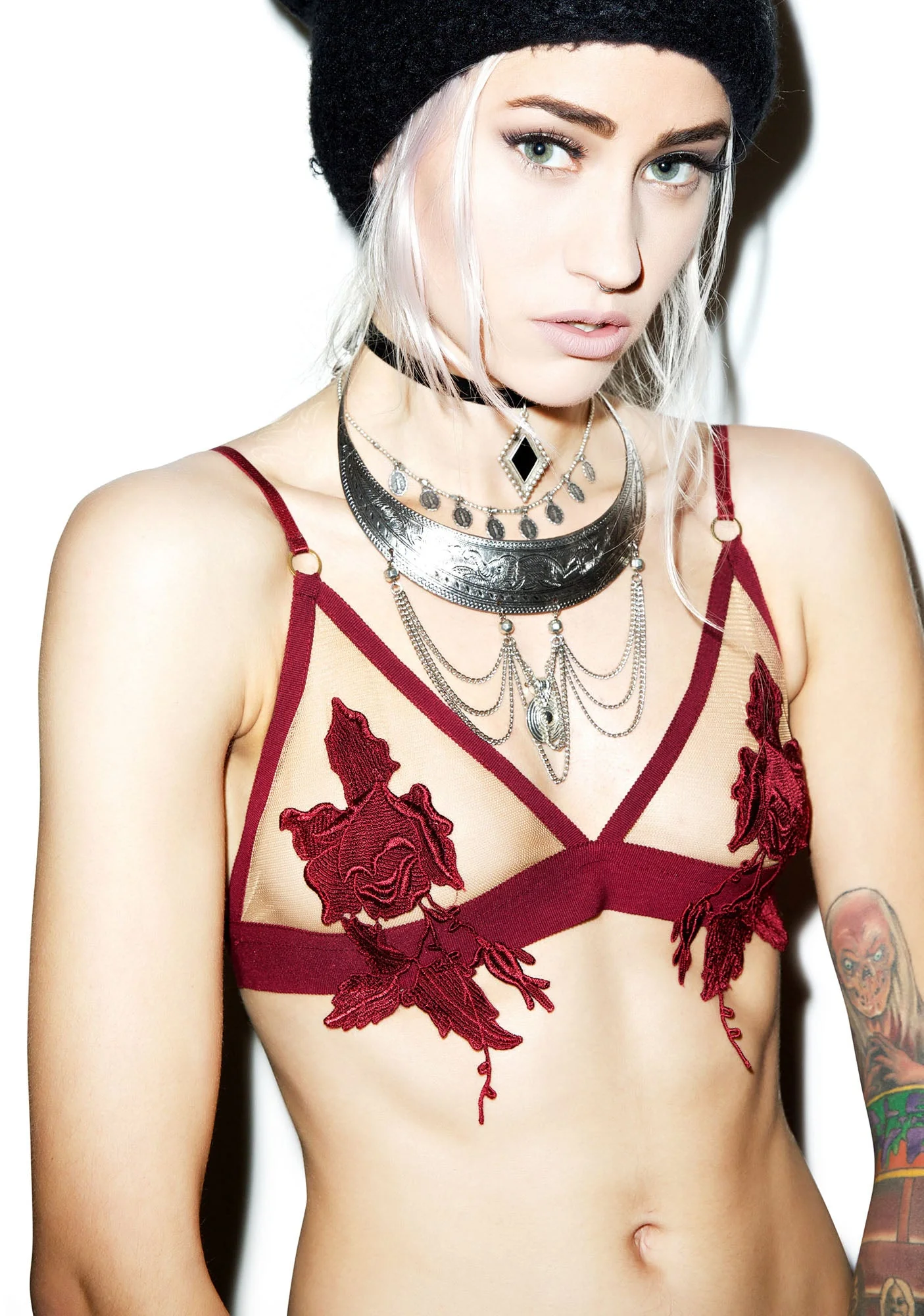 Rose Bud Bra - Red - Image 3