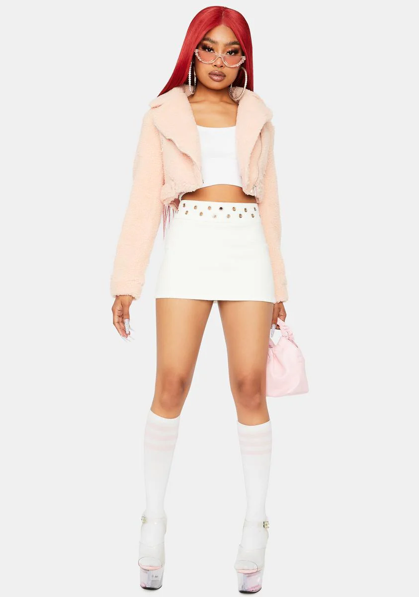 Rose Crop Me Out Sherpa Jacket - Image 3