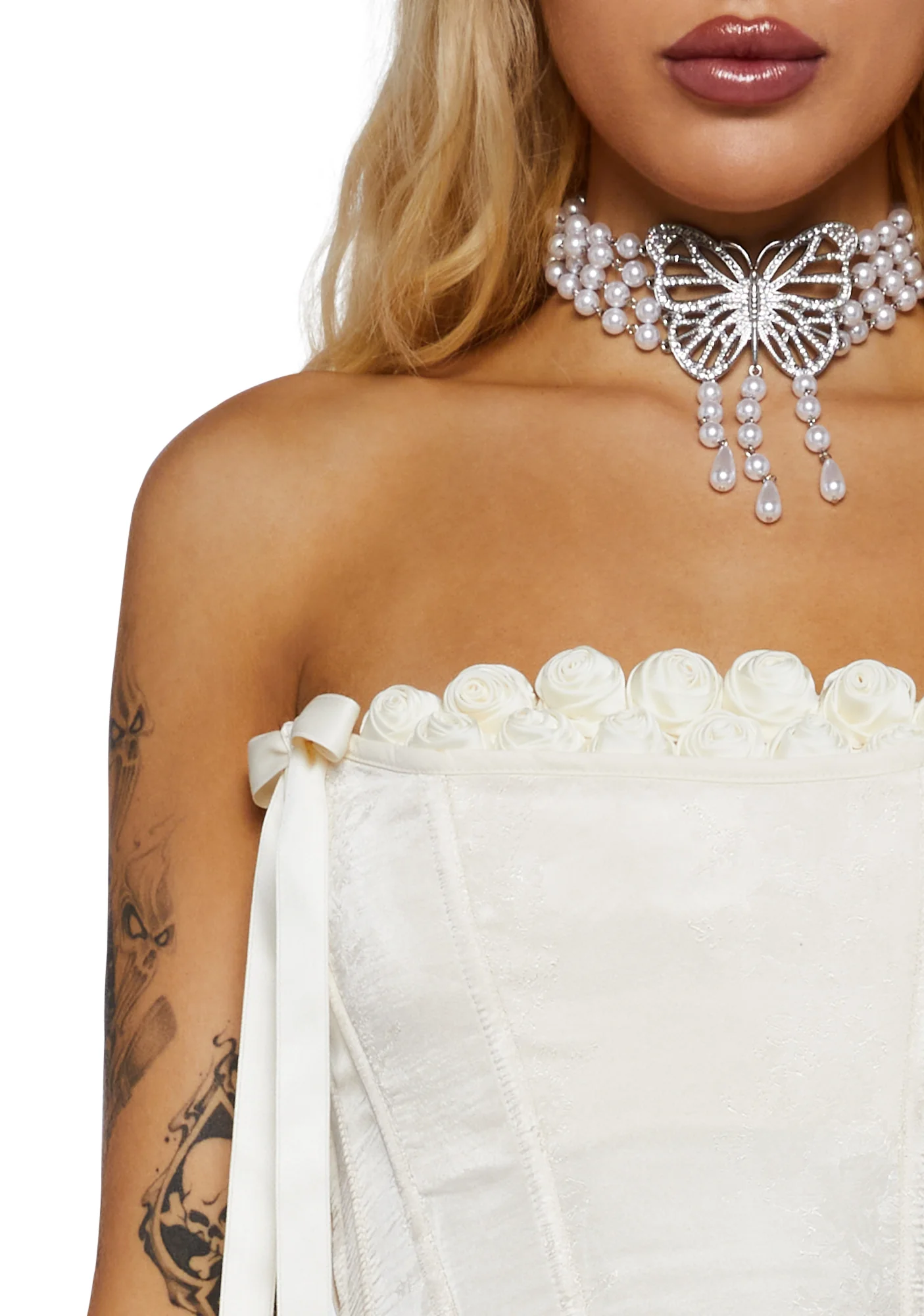 Rose Satin Corset Top - Image 6