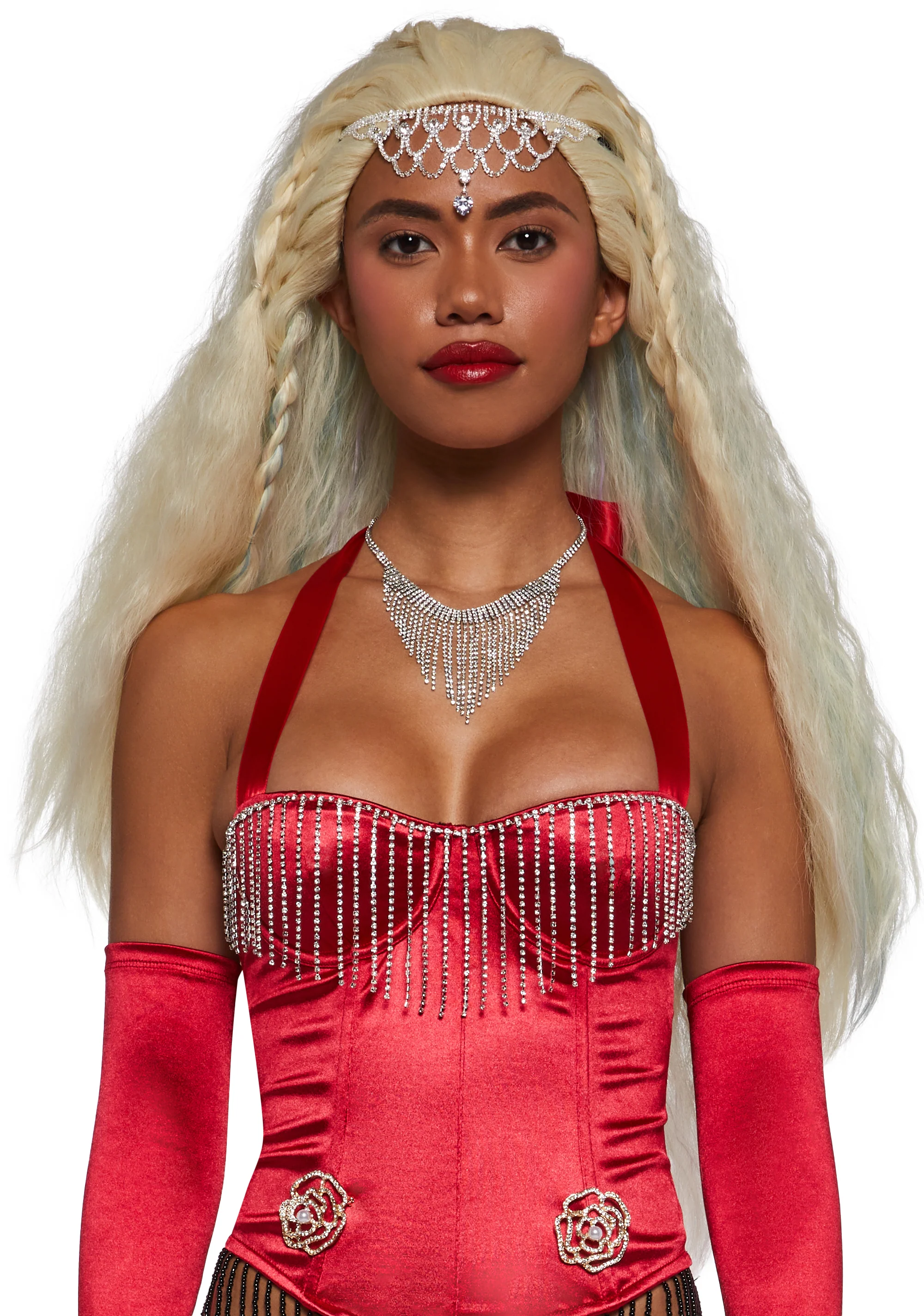 Rouge Lady Popstar Costume And Wig Set - Image 5