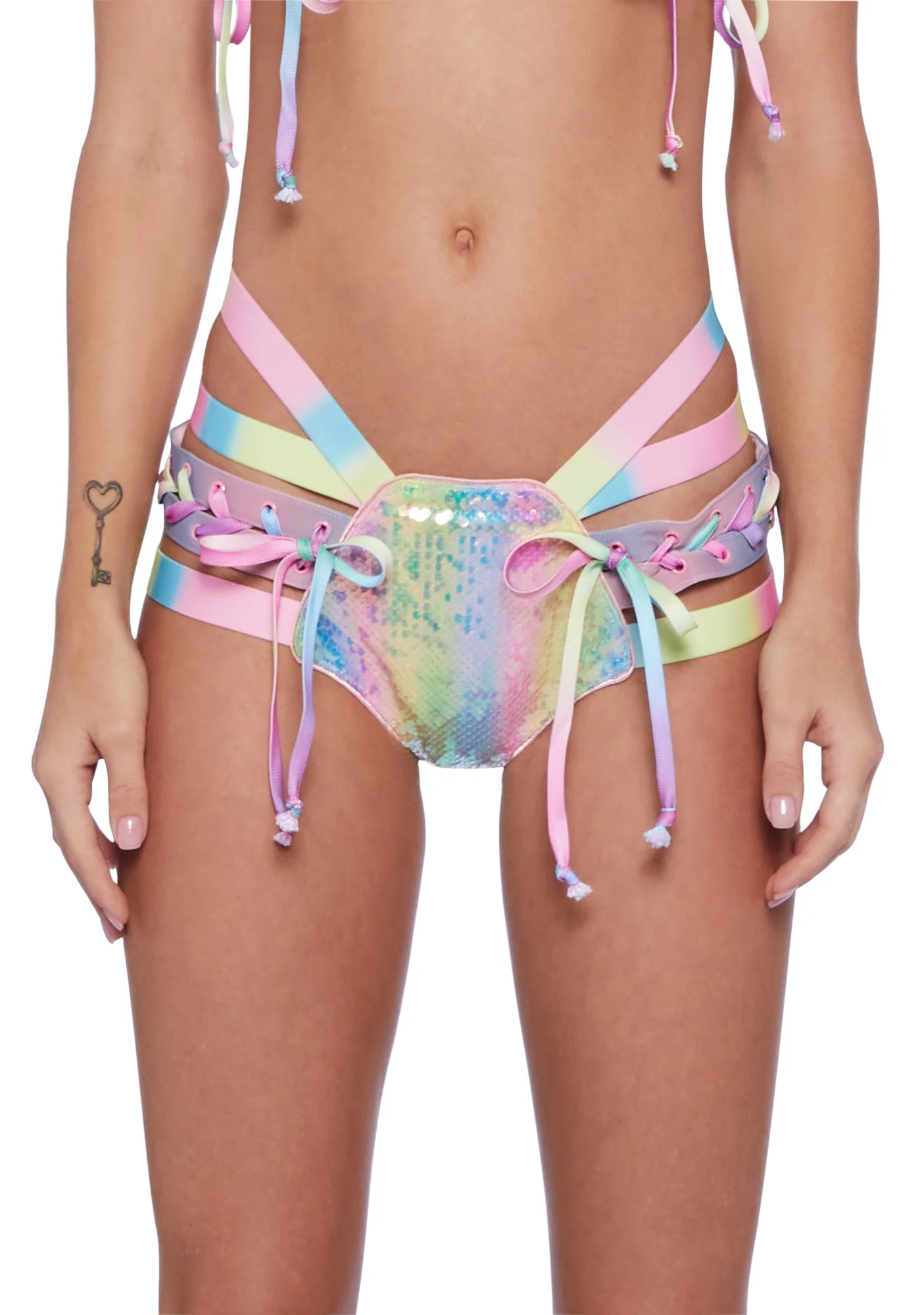 Rude Awakening Lace Up Shorts - Fairy - Image 2