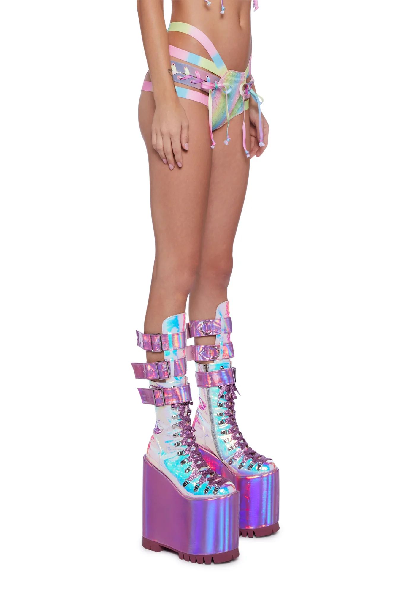 Rude Awakening Lace Up Shorts - Fairy - Image 3