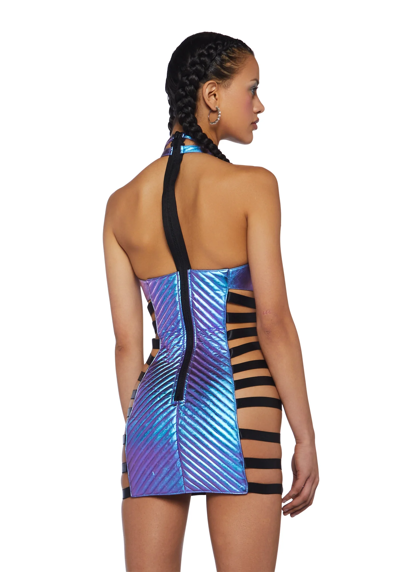 Rude Awakening Mini Dress - Blue - Image 4