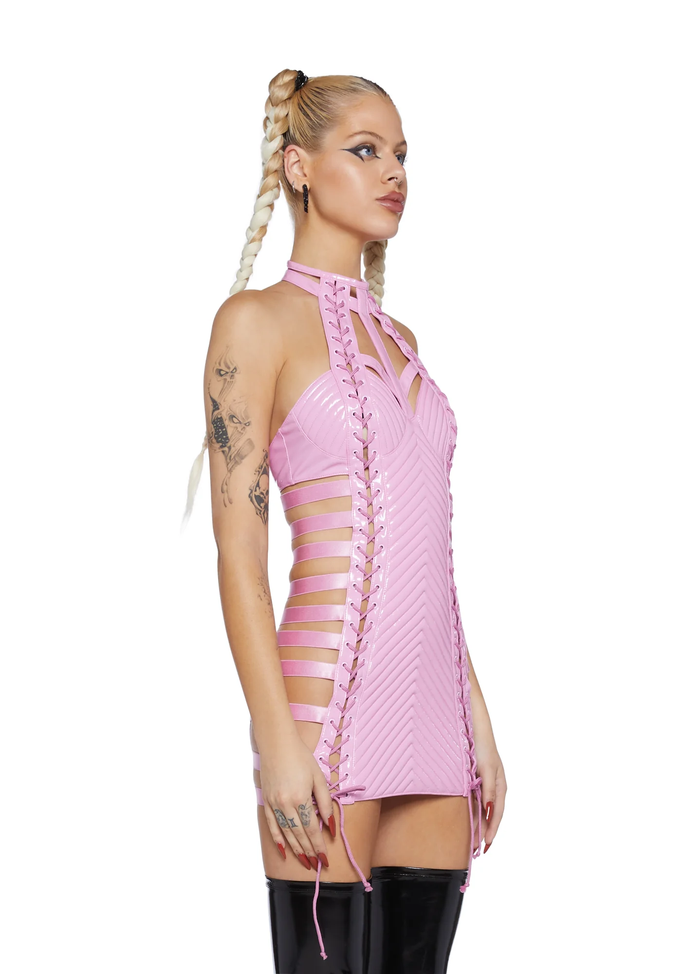 Rude Awakening Mini Dress - Pink - Image 4
