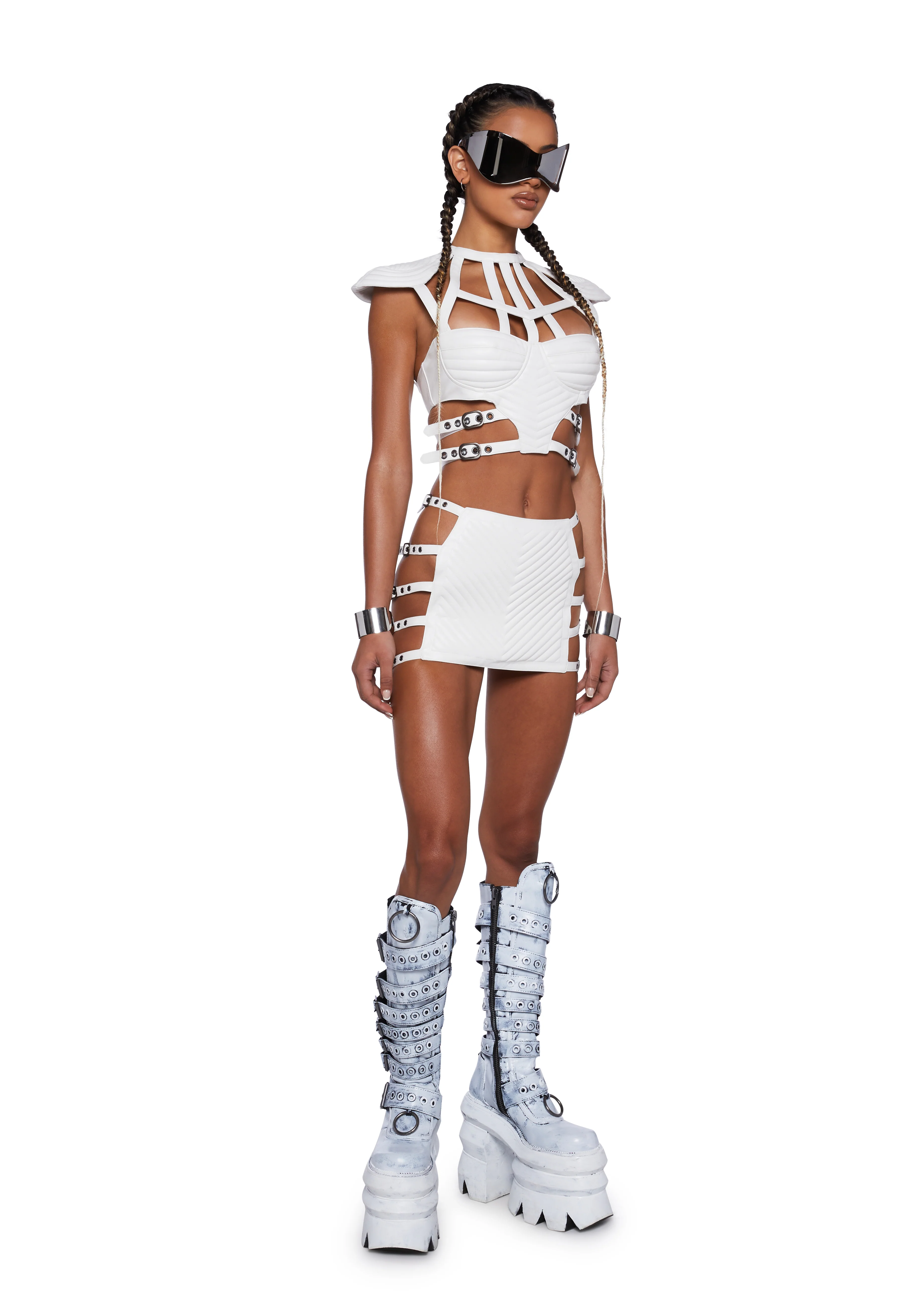 Rude Awakening Mini Skirt - White - Image 2