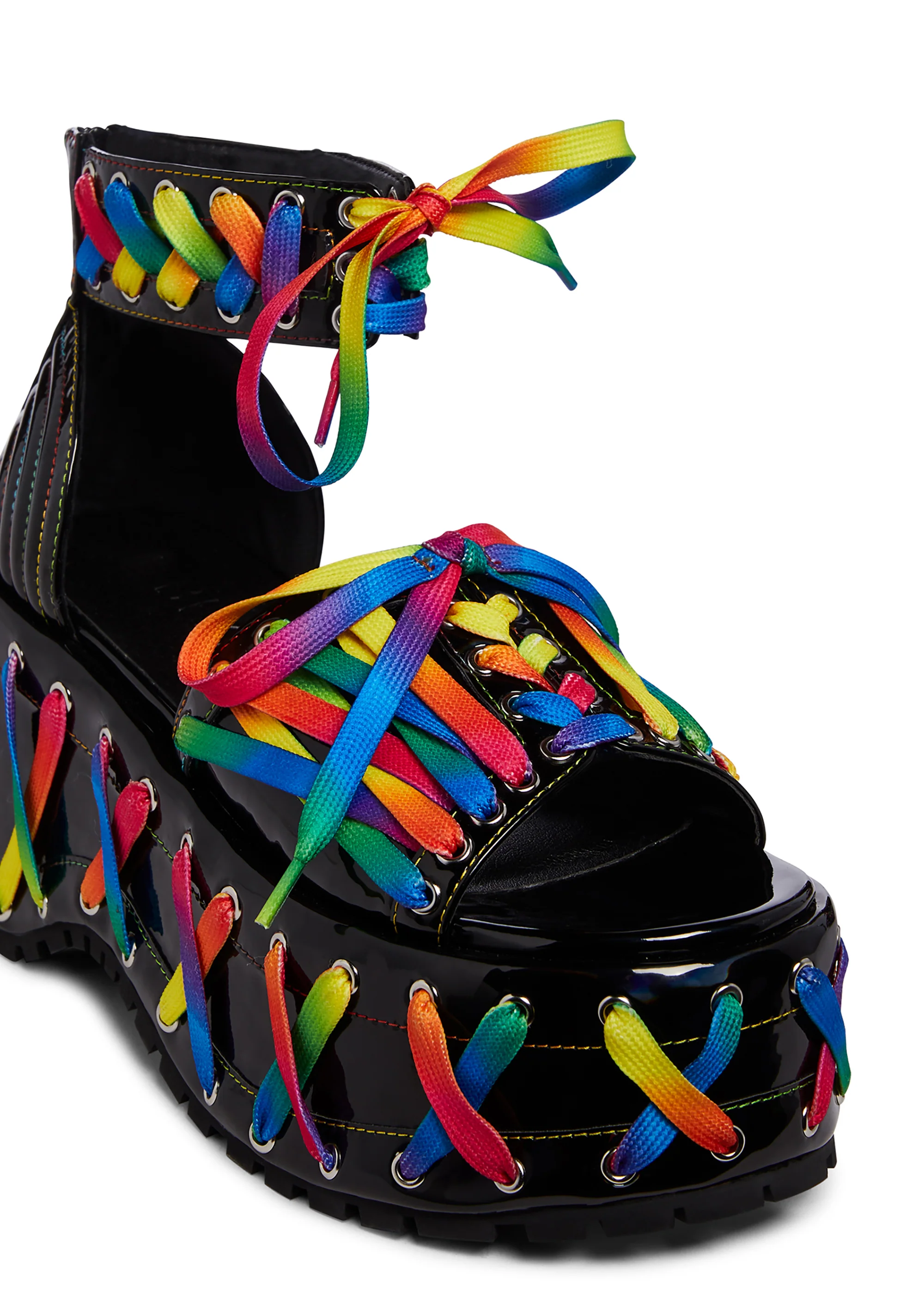 Rude Awakening Platform Sandals - Rainbow - Image 2
