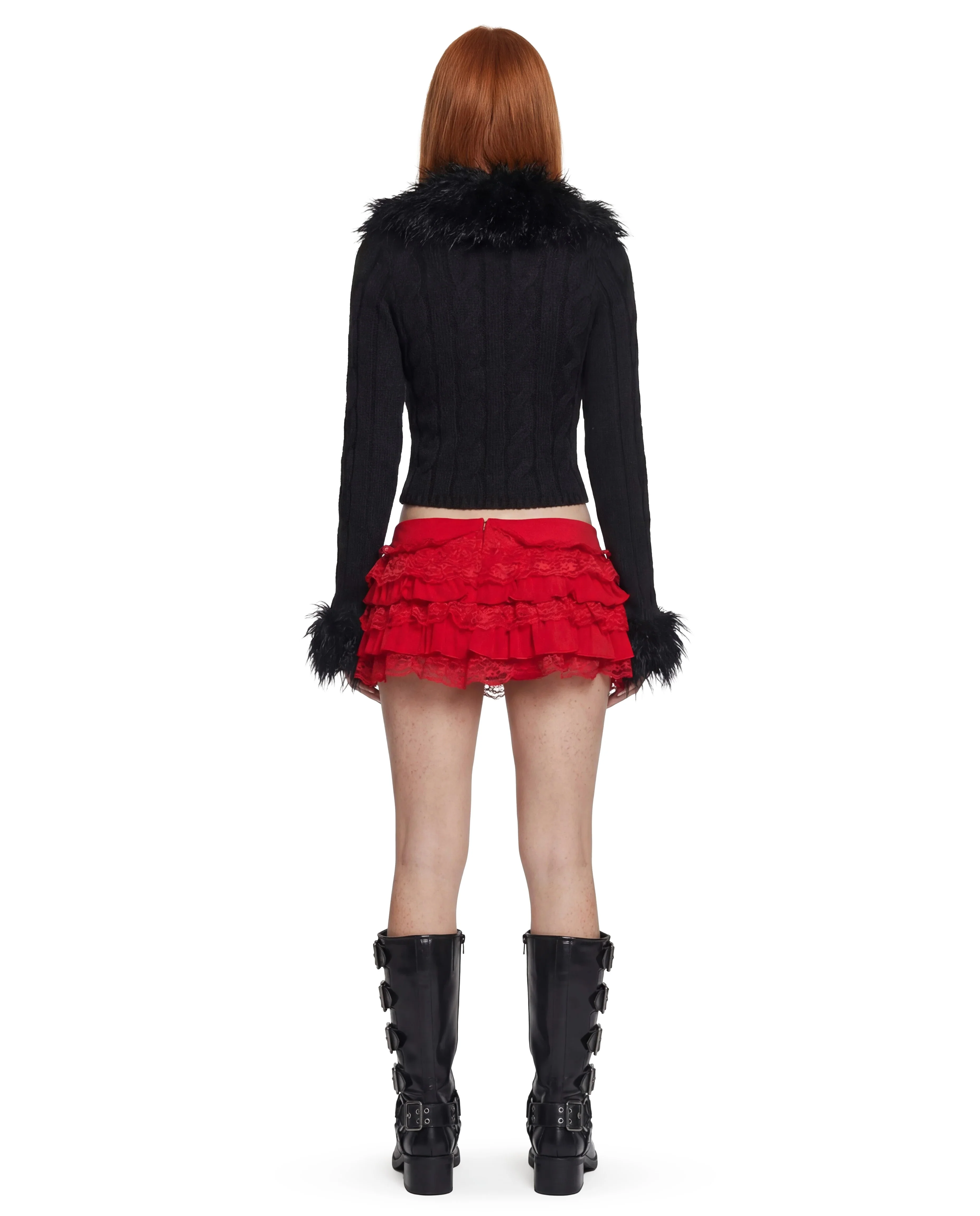 Darling Affection Ruffled Mini Skort - Red - Image 4