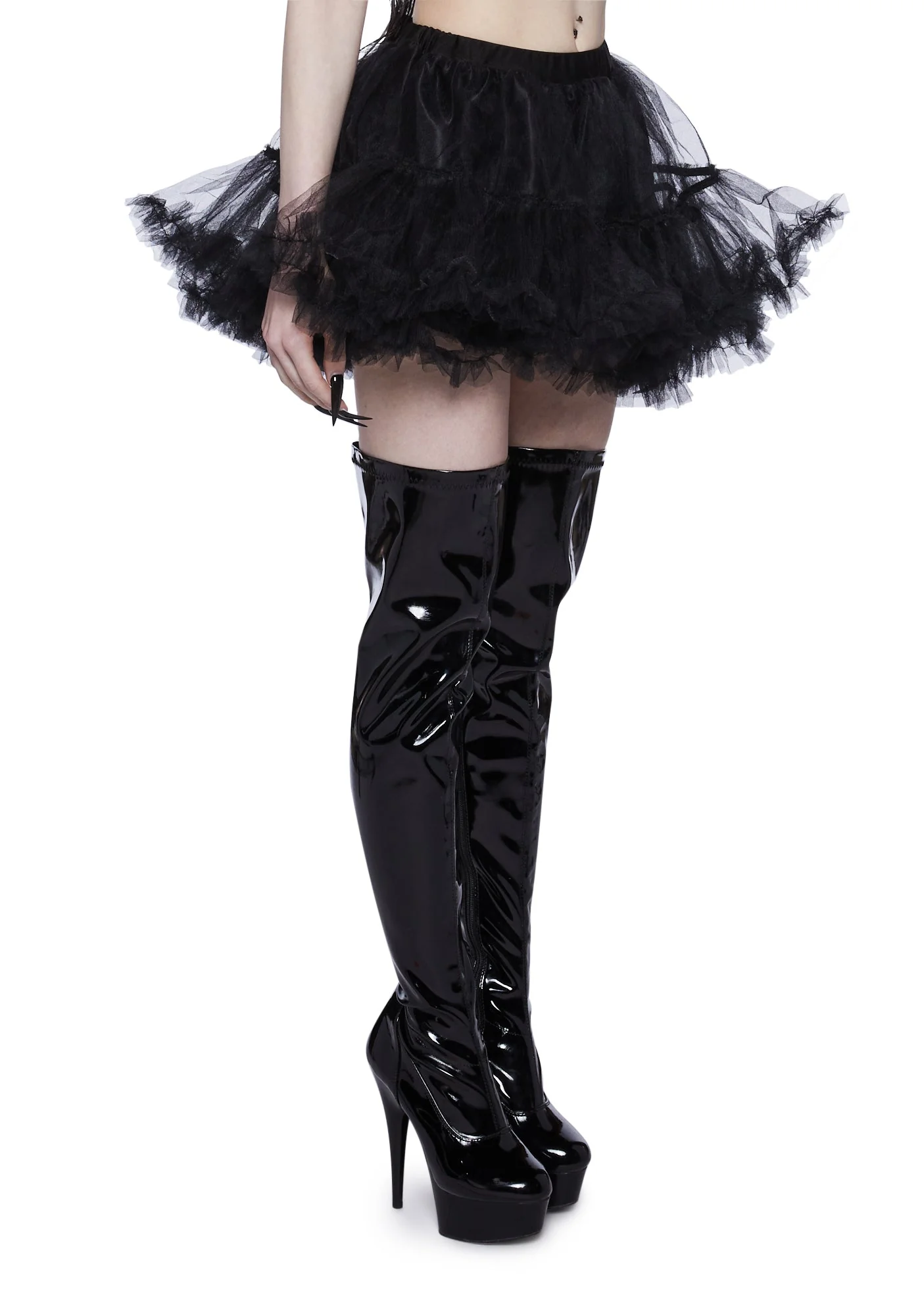 Ruffle Your Feathers Petticoat Skirt - Black - Image 3