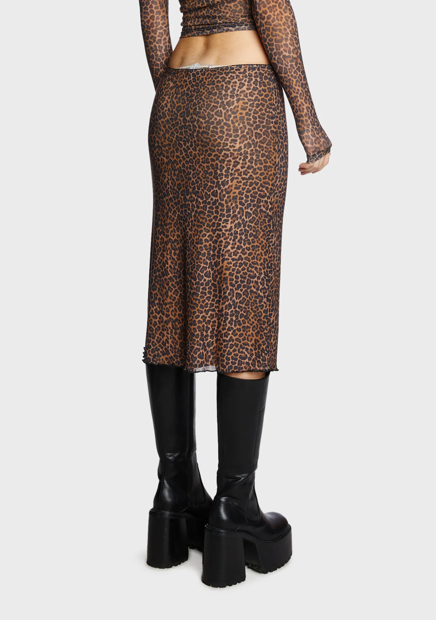 Rujha Midi Skirt - Mesh Rar Leopard - Image 4