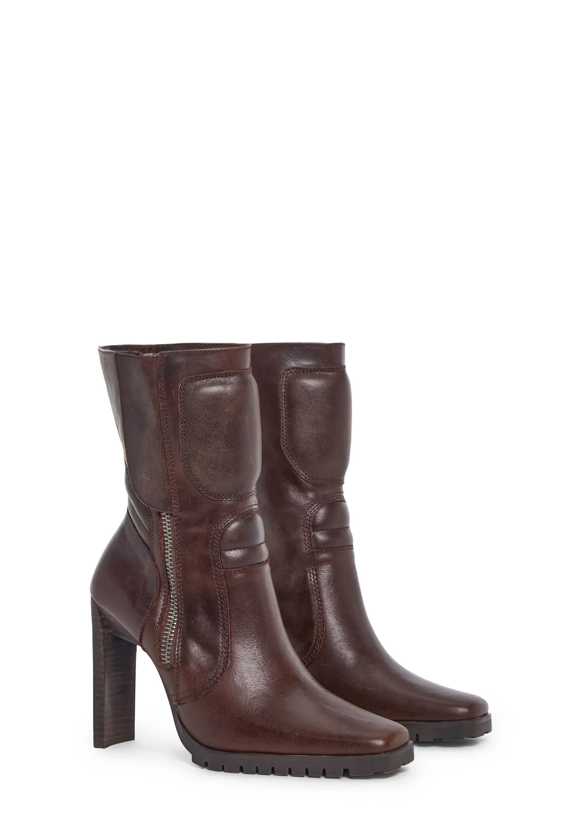 Chamber Leather Moto Boots - Brown - Image 3