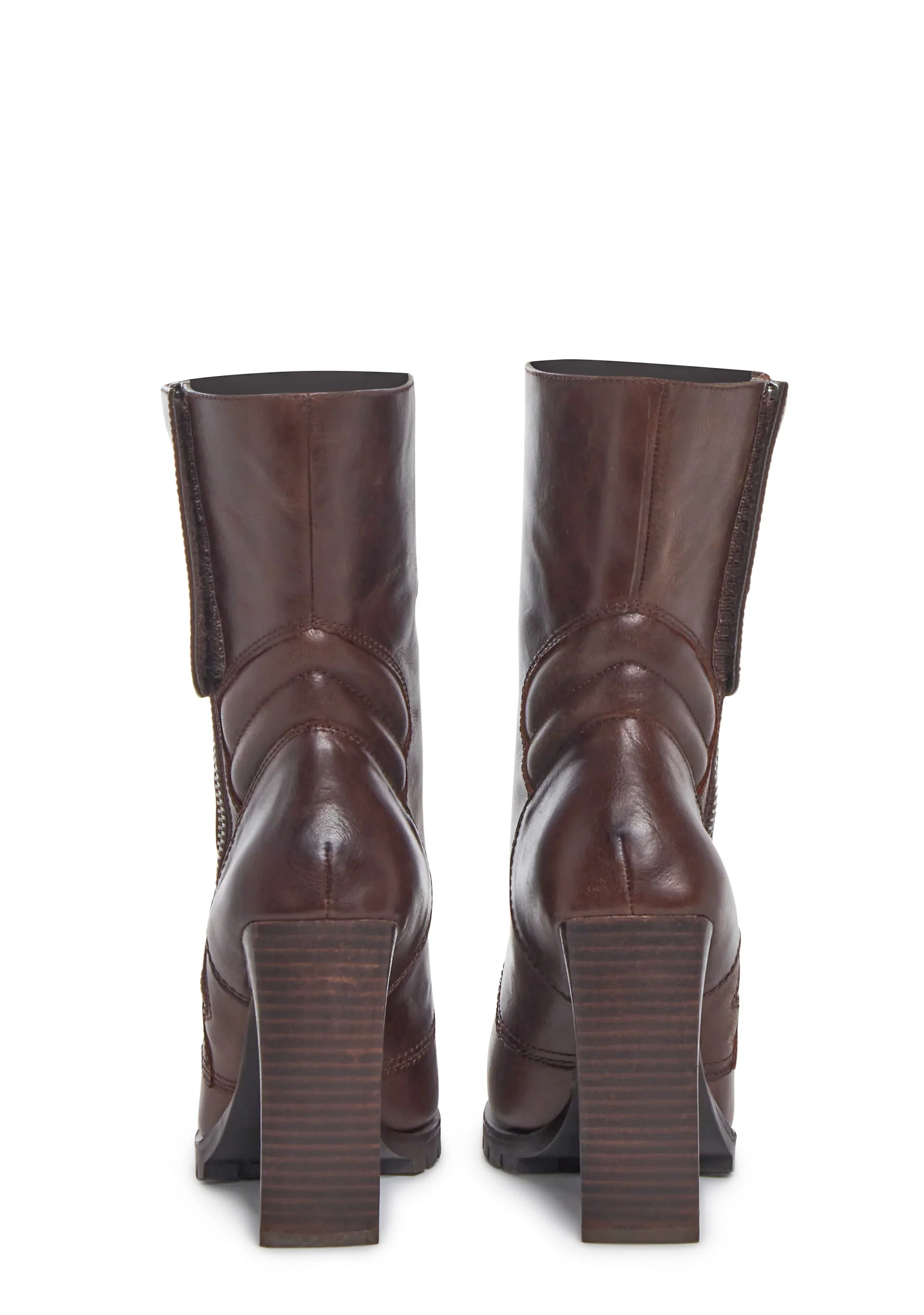 Chamber Leather Moto Boots - Brown - Image 4