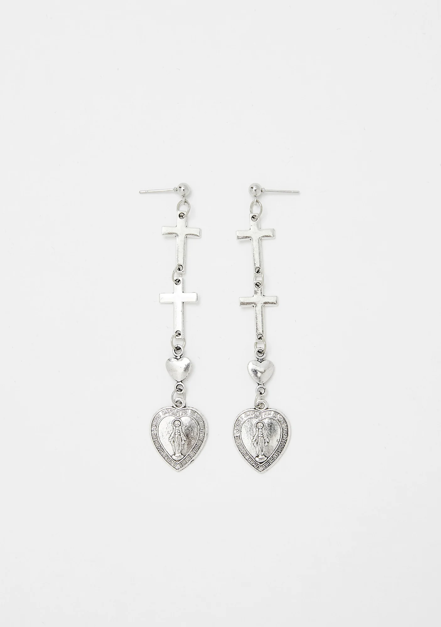 Sacred Love Heart Drop Earrings - Image 2