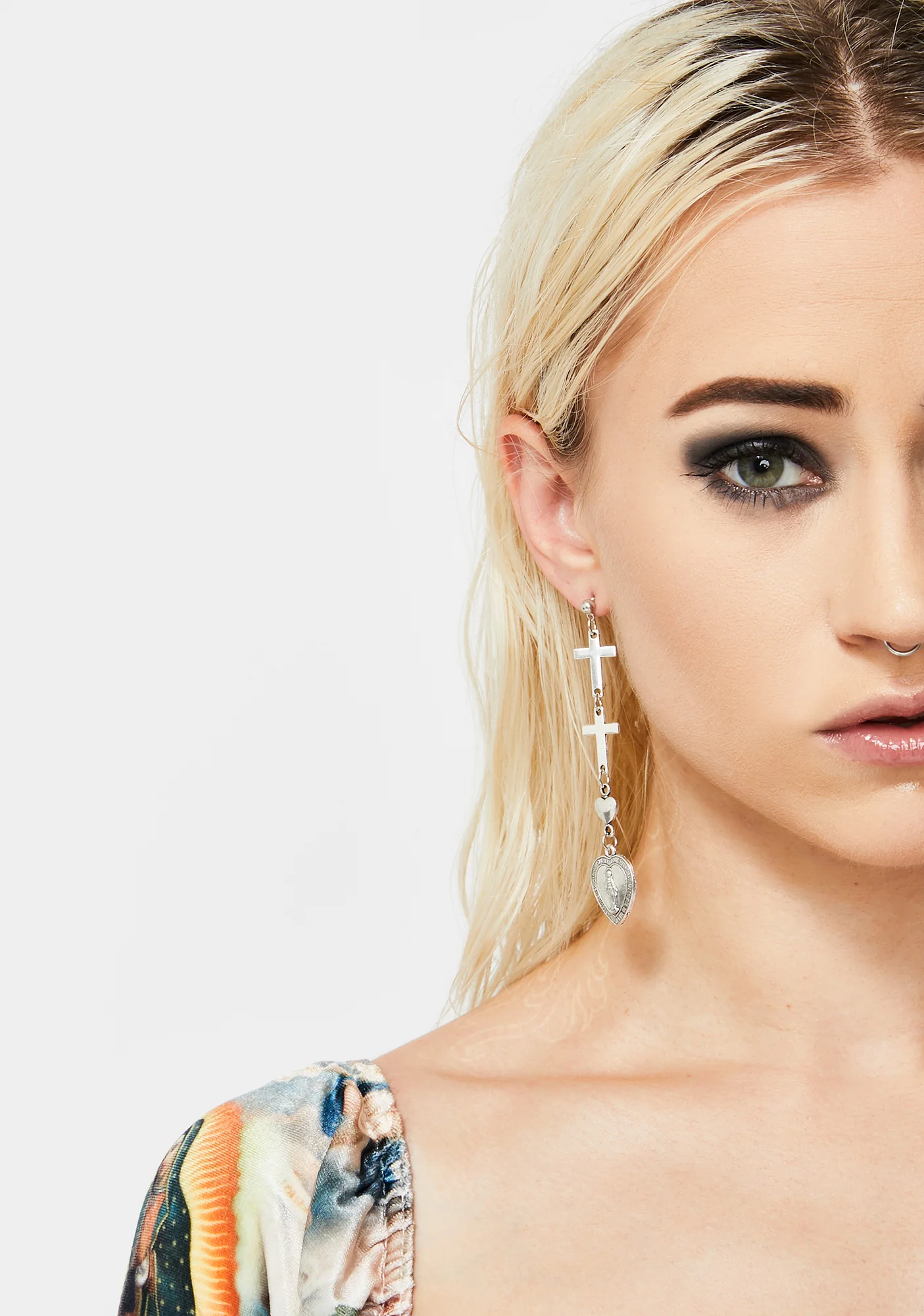 Sacred Love Heart Drop Earrings - Image 3