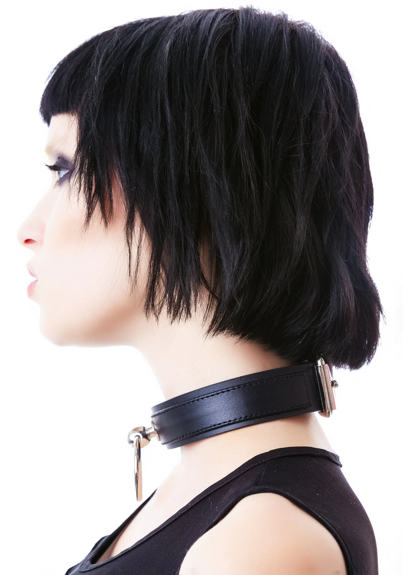 Saddle Stud O Ring Choker - Red - Image 9