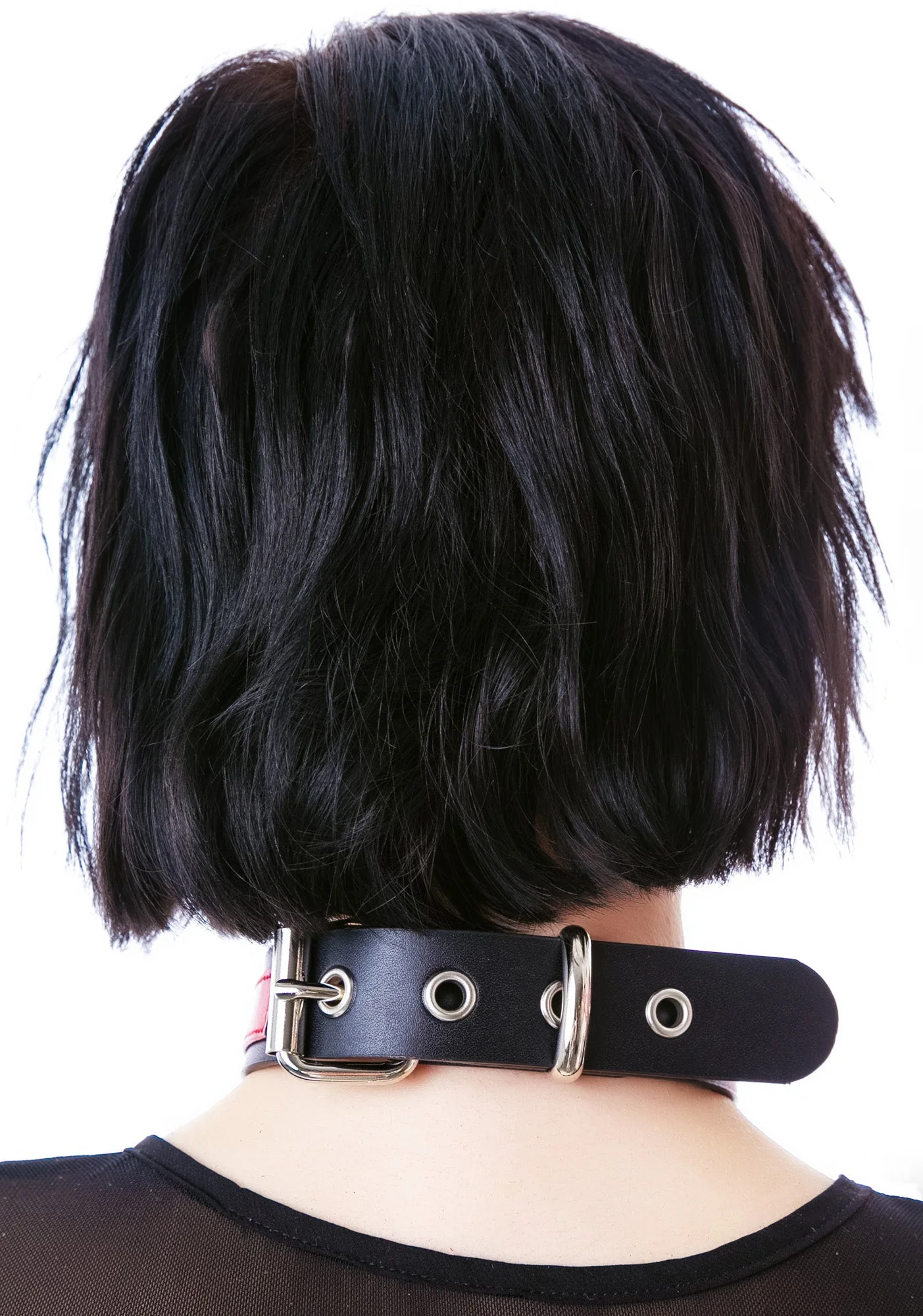 Saddle Stud O Ring Choker - White - Image 5