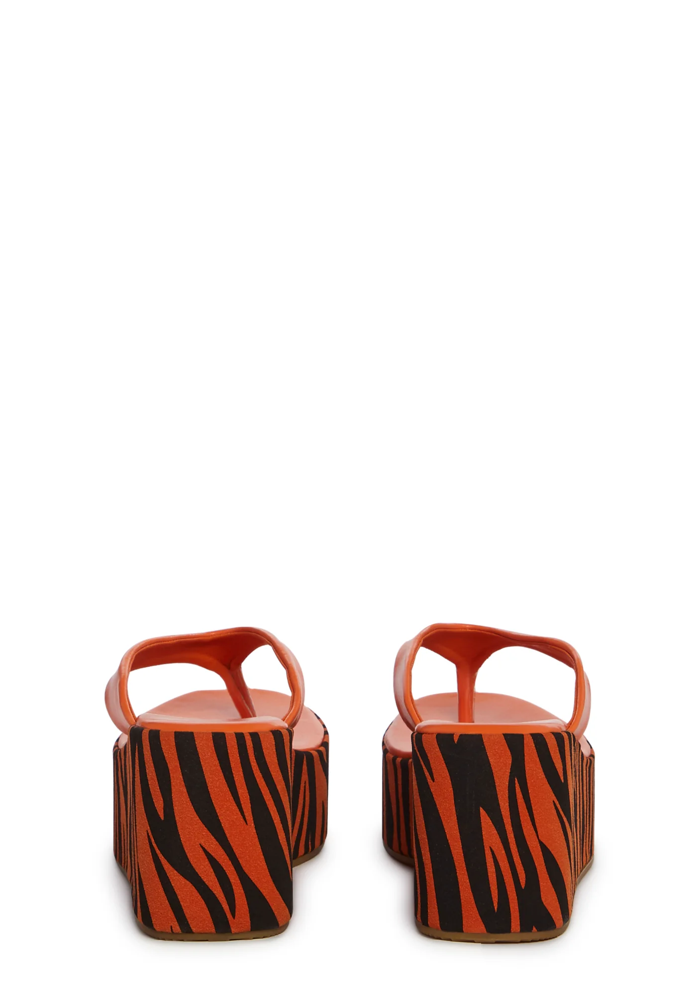 Safari Paradise Platform Sandals-Orange - Image 4