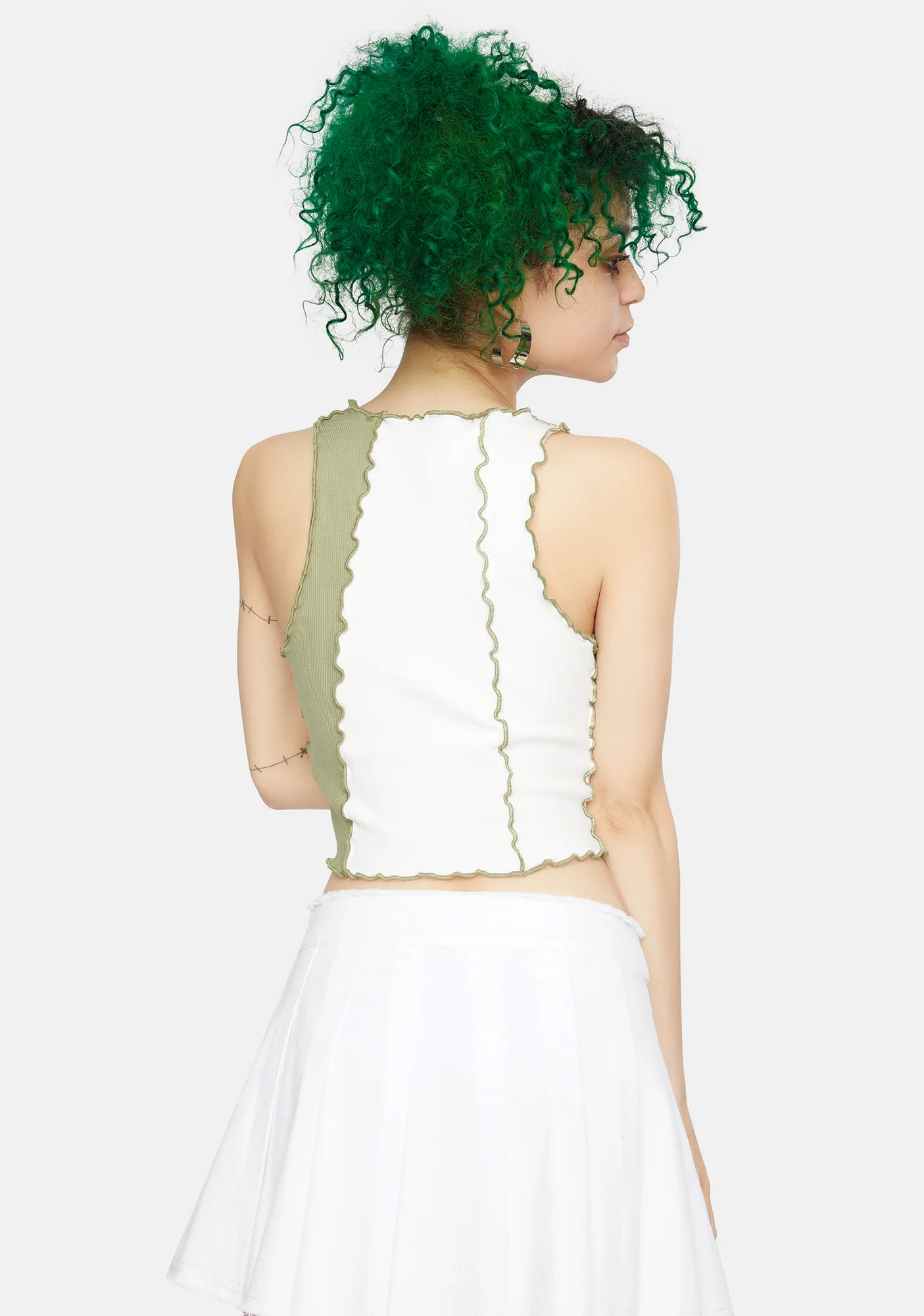 Sage Contrast Crop Top - Image 4