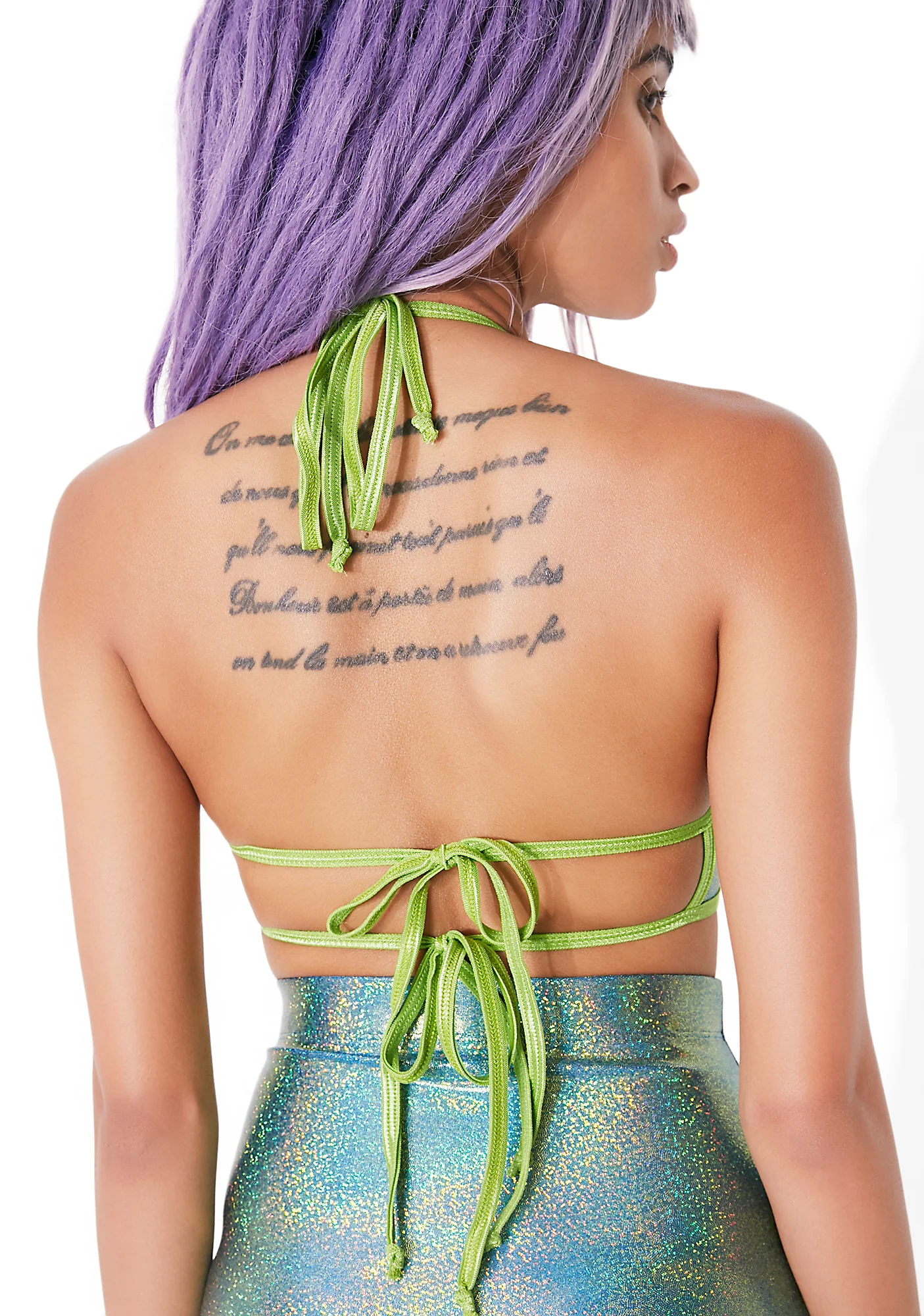 Sage Princess Cutz Iridescent Crop Top - Image 2