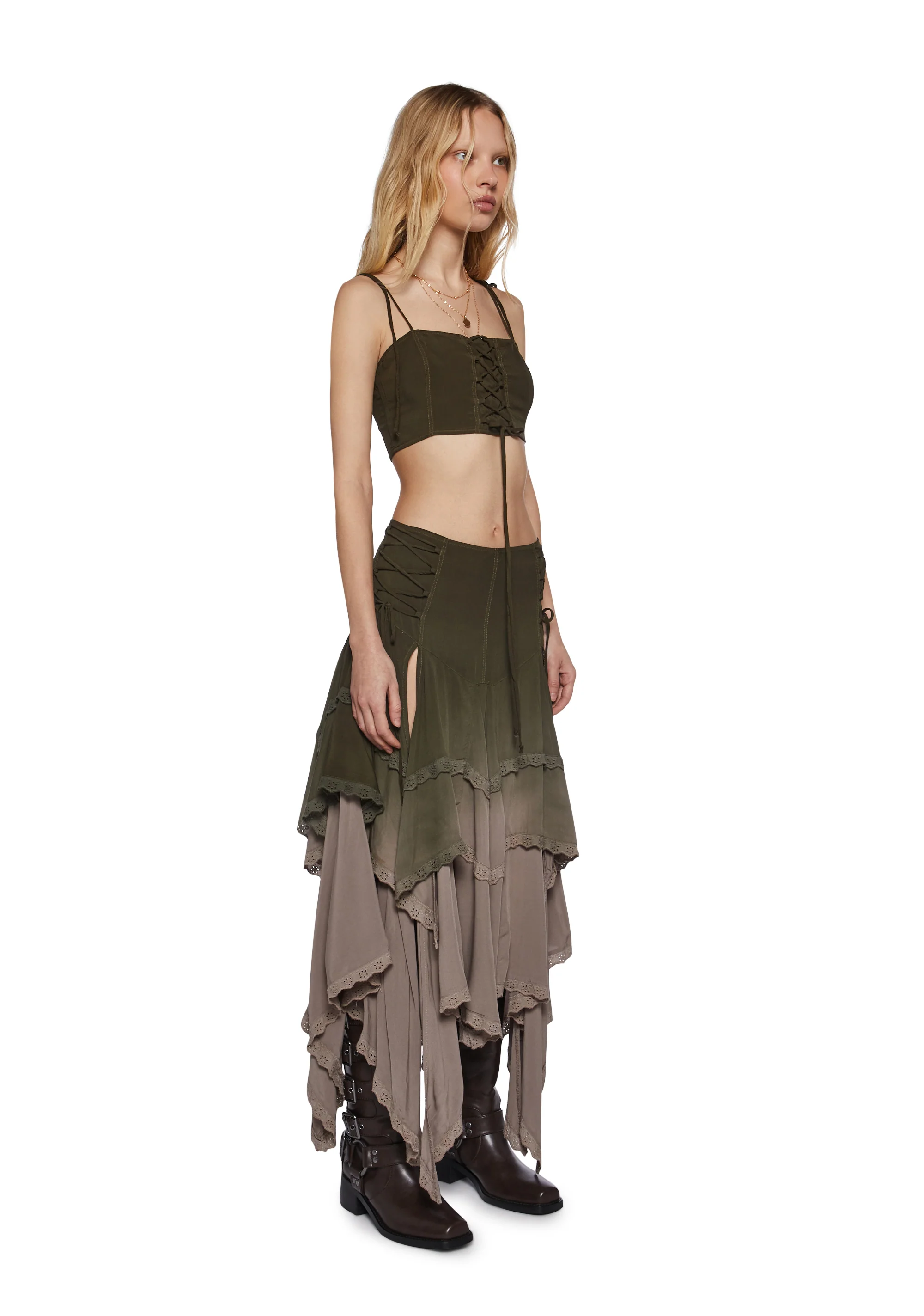 Sahara Wildflower Maxi Skirt Set - Green - Image 3