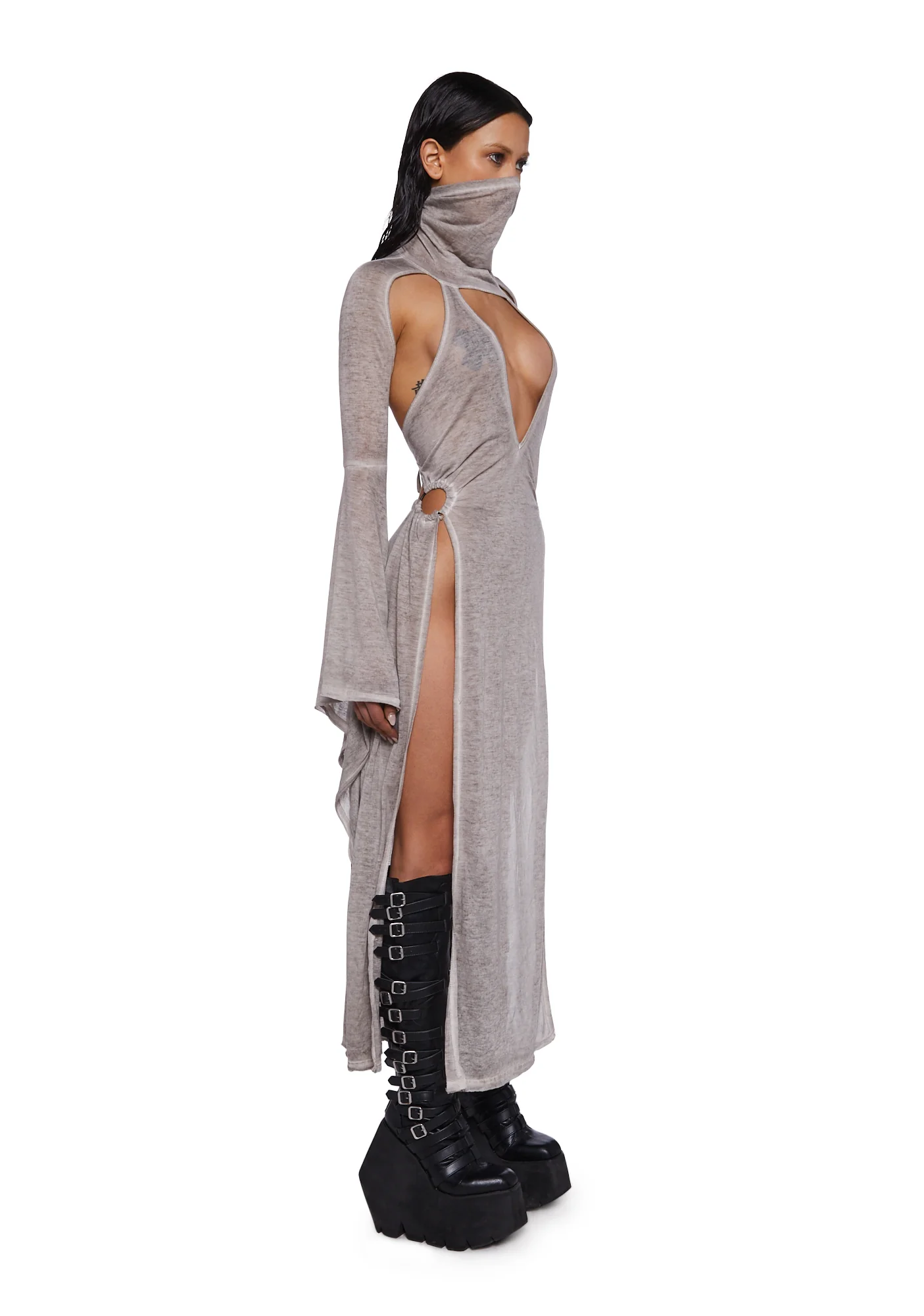 Frequency Bell Sleeve Maxi Dress - Sand - Image 5